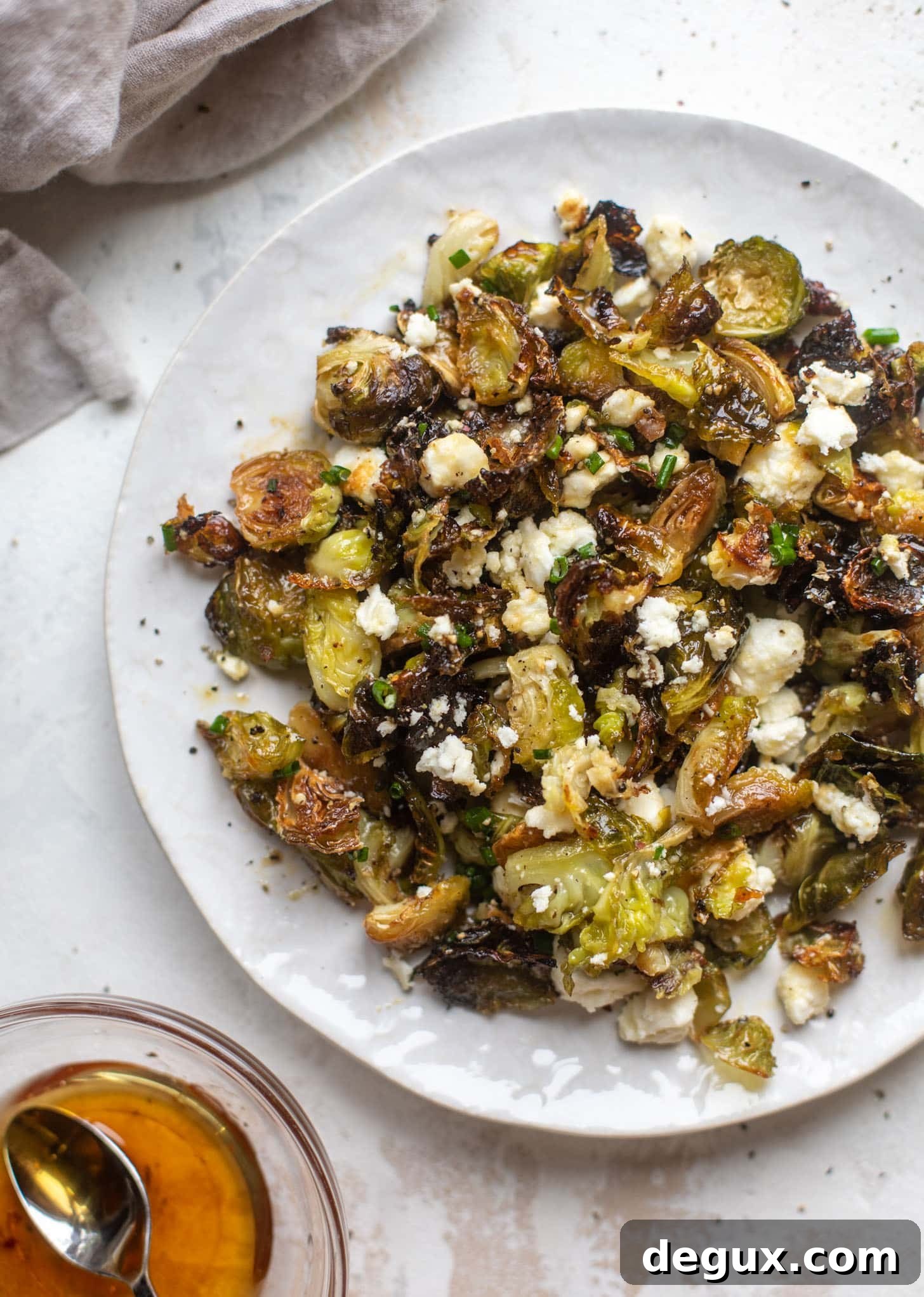 hot honey roasted brussels sprouts