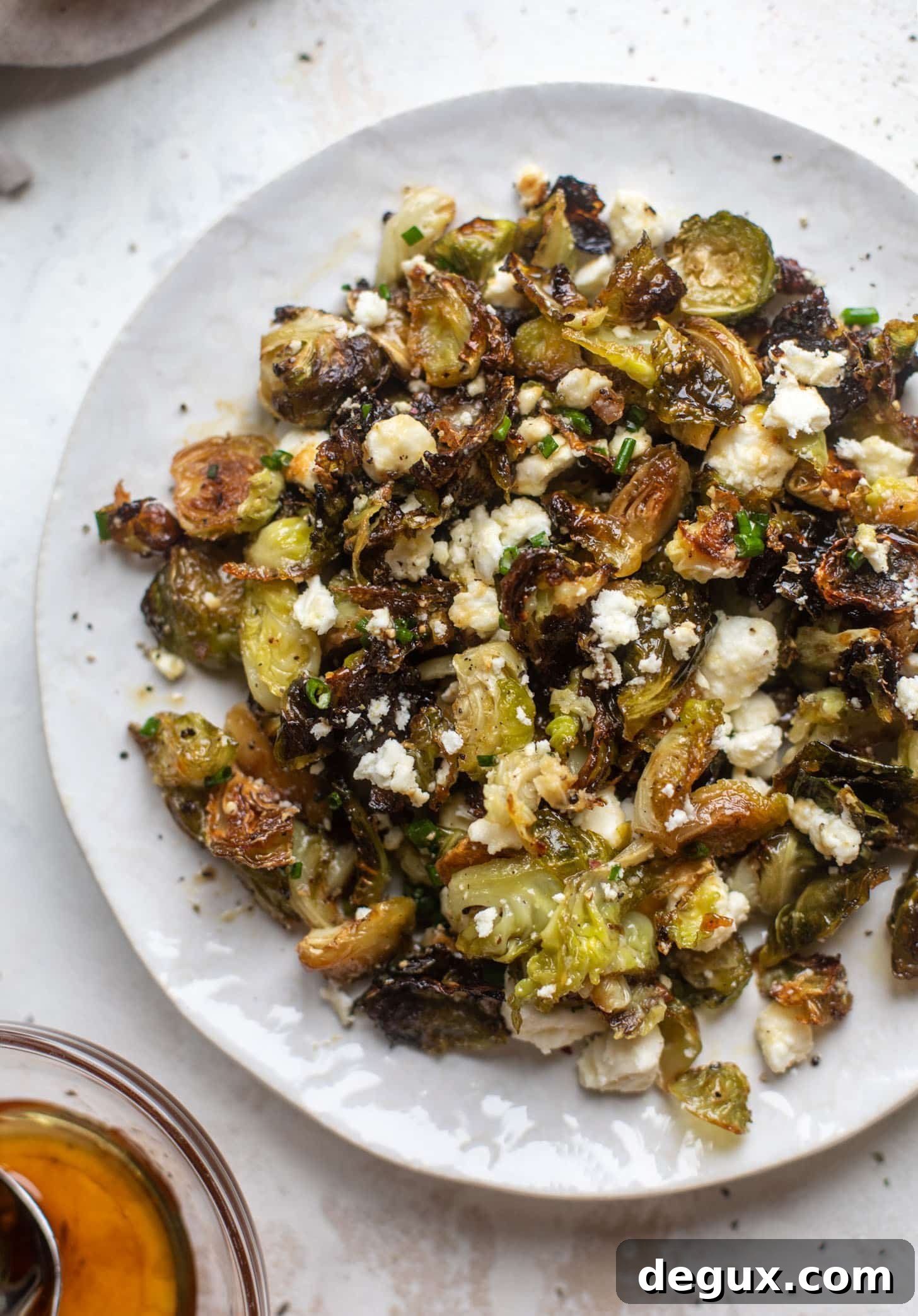 hot honey roasted brussels sprouts