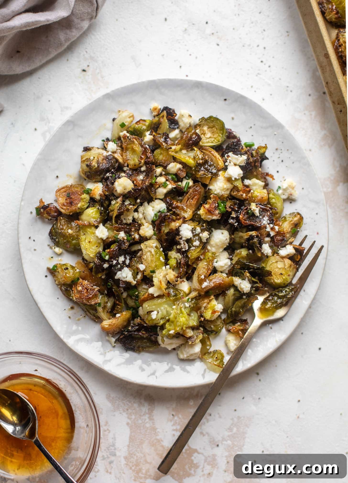 hot honey roasted brussels sprouts