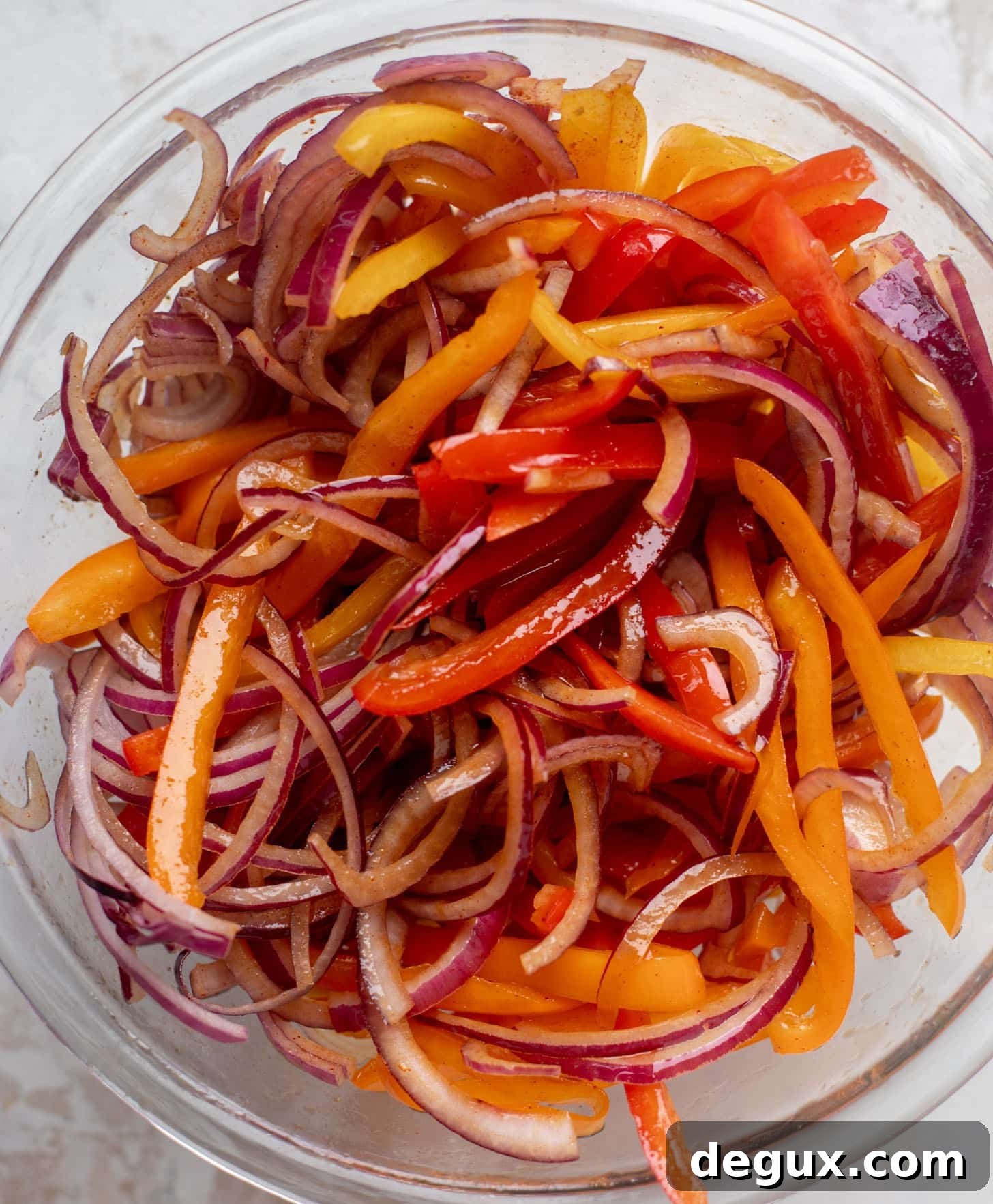 Crispy Halloumi Fajitas with Charred Peppers and Lime 3 marinated peppers and onions