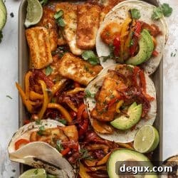 Crispy Halloumi Fajitas with Charred Peppers and Lime 9 img 74825 8