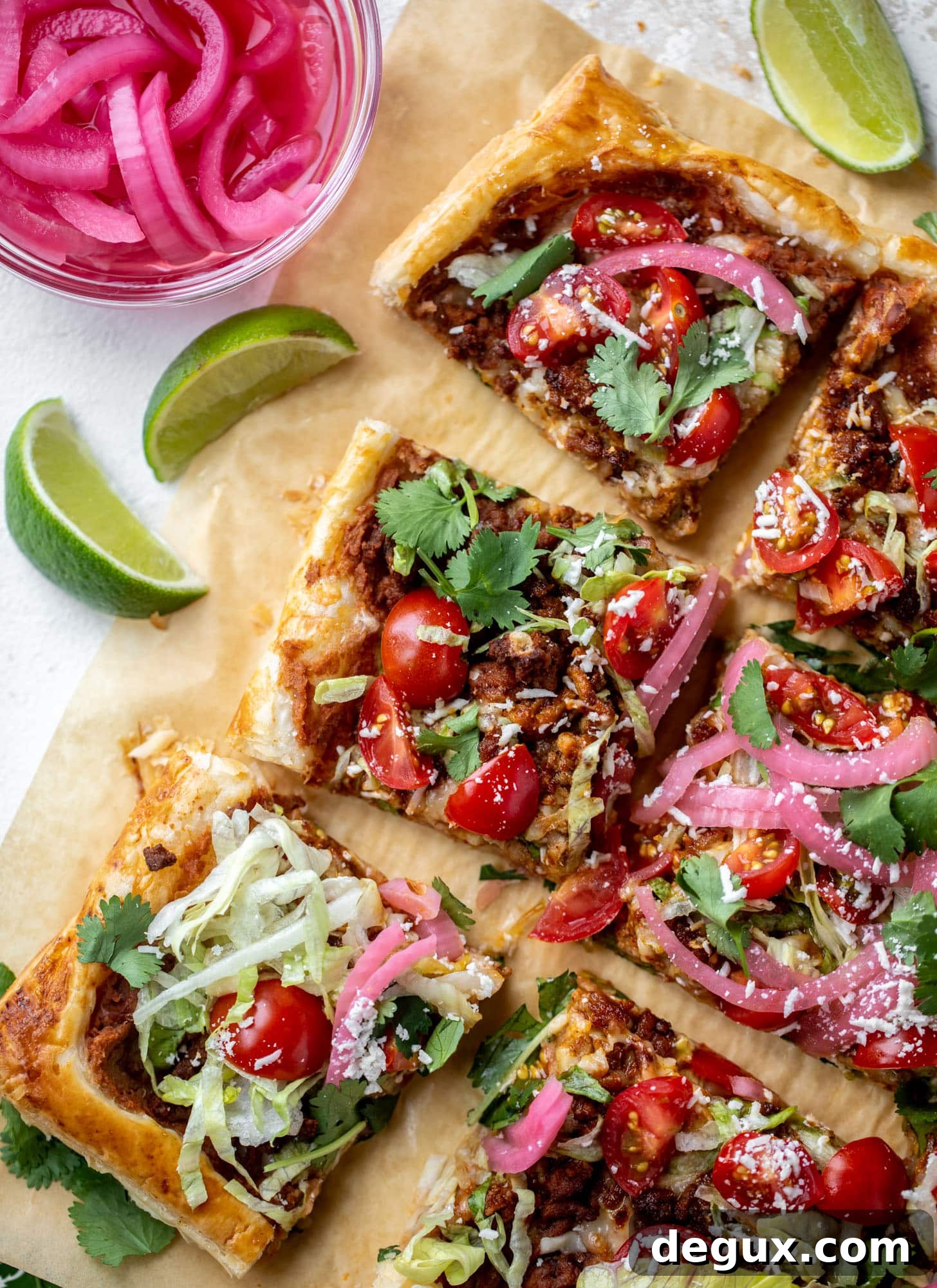 Taco Puff Pastry Pizza Recipe: Flaky Taco Pizza for Parties 2 taco puff pastry pizza