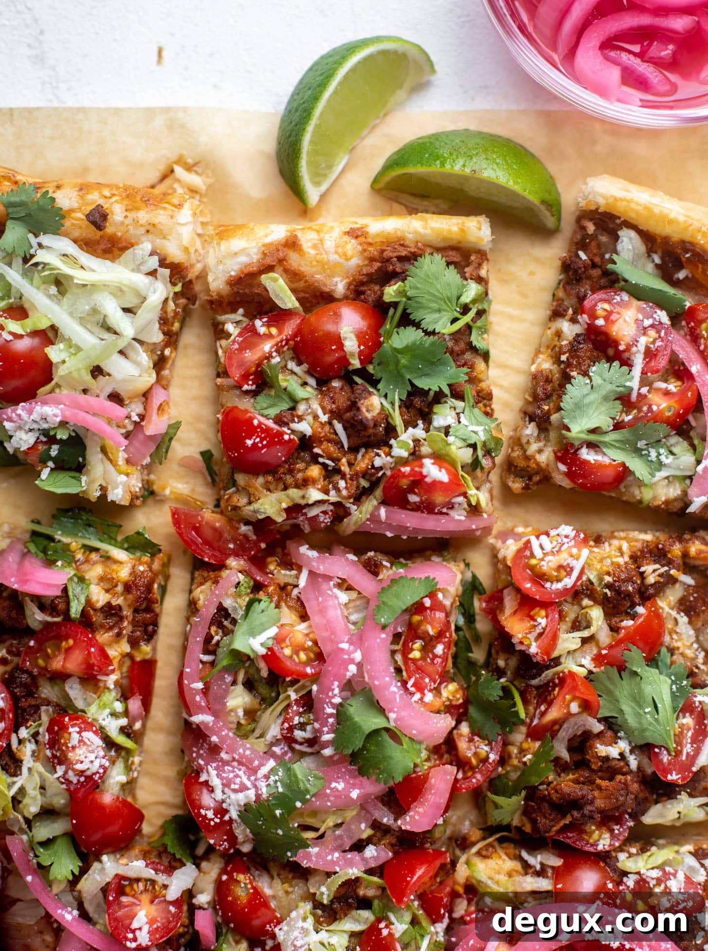 Taco Puff Pastry Pizza Recipe: Flaky Taco Pizza for Parties 9 taco puff pastry pizza