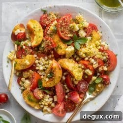Corn, Peach & Tomato Salad with Crispy Quinoa Crunch 9 img 74827 9