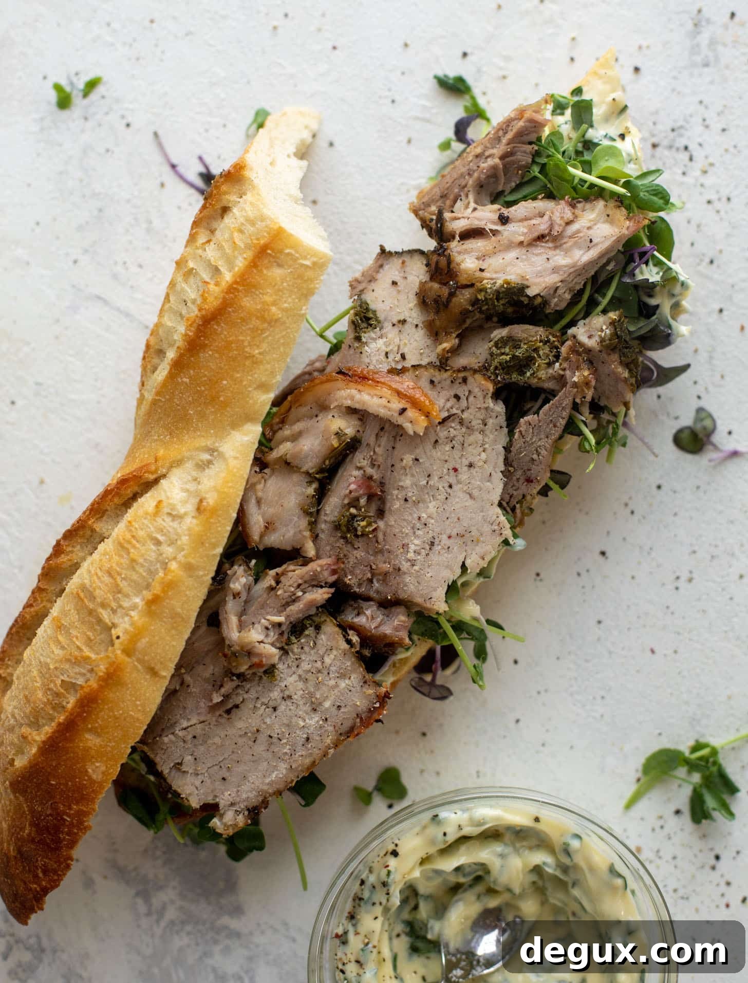 Porchetta Sandwich with Garlic-Herb Mayo Recipe 11 porchetta sandwiches with garlic herb mayo