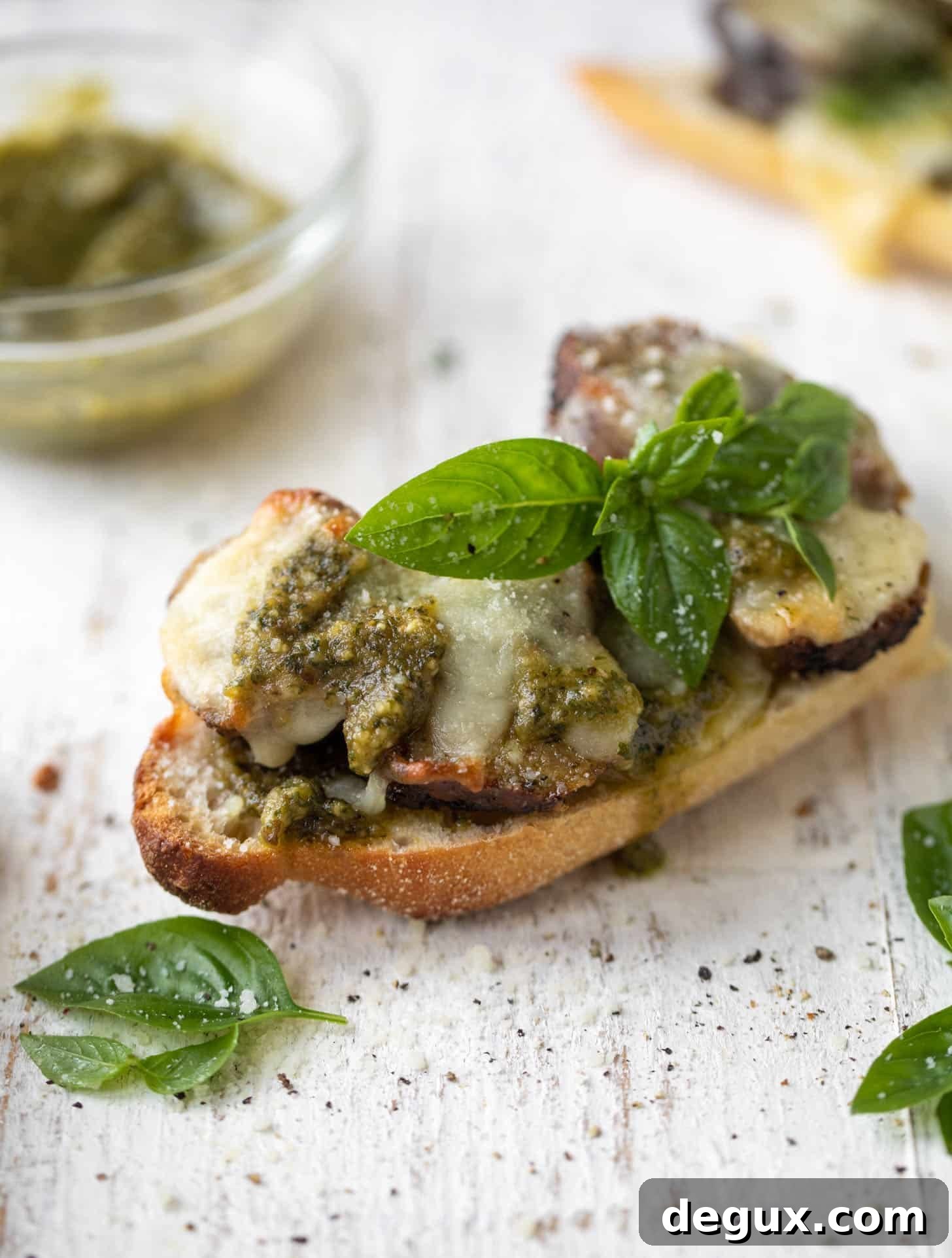 pesto meatball melts