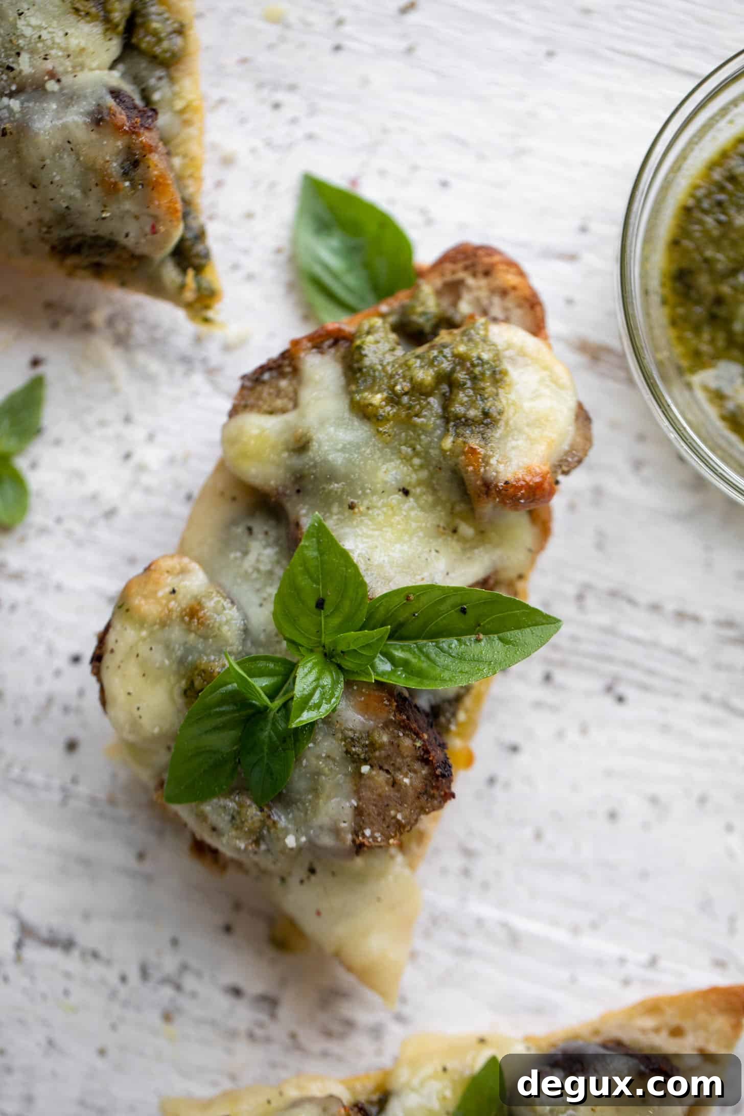 pesto meatball melts