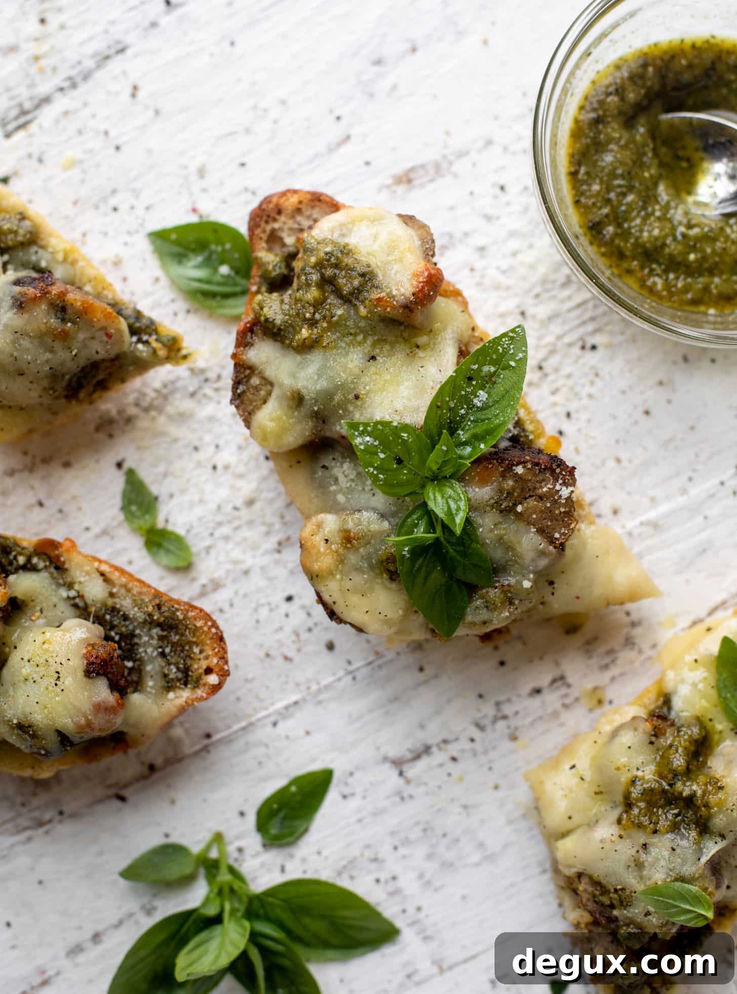 pesto meatball melts