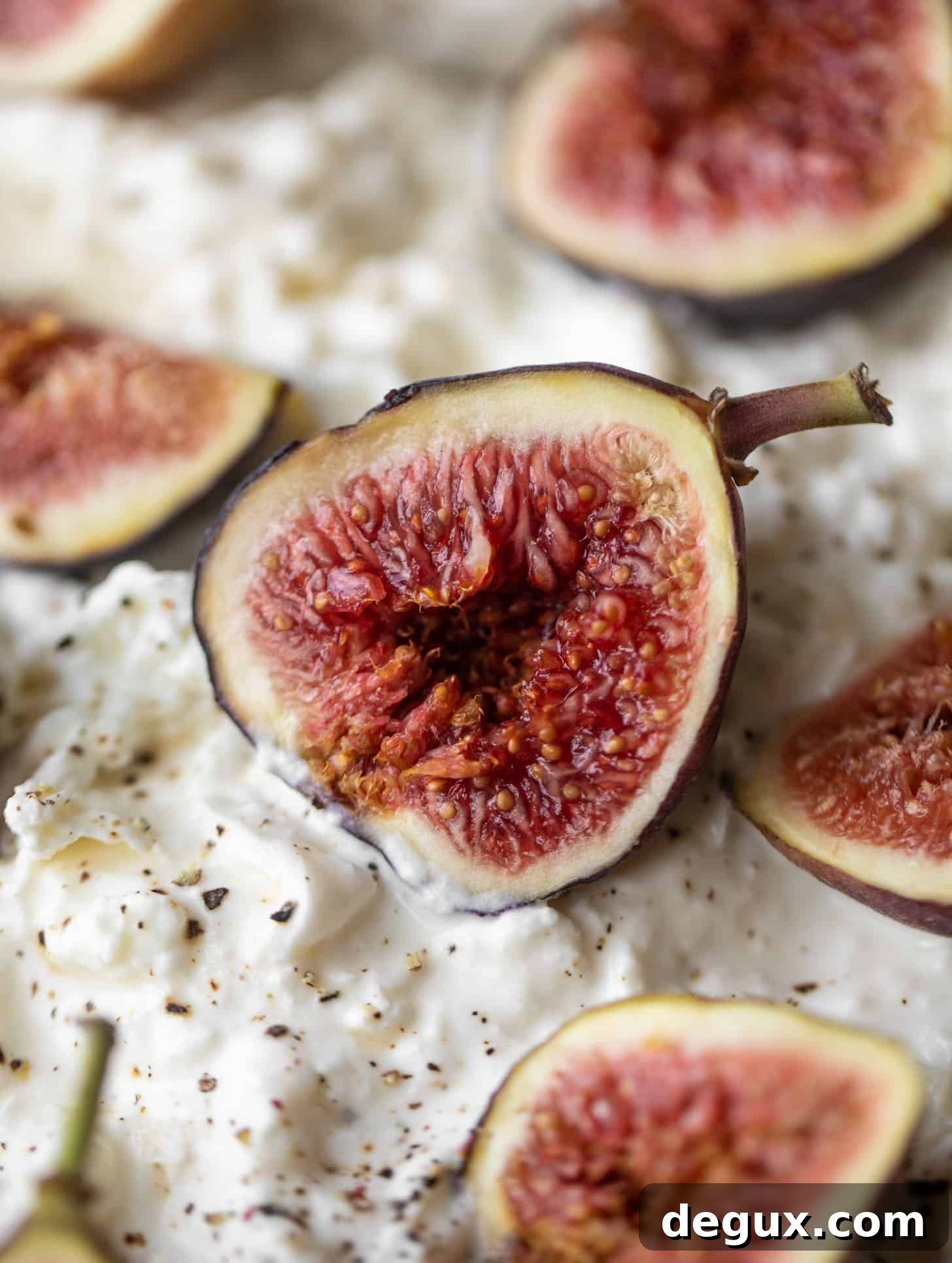 Fig and Burrata Caprese Salad with Balsamic Glaze 5 fresh fig on burrata