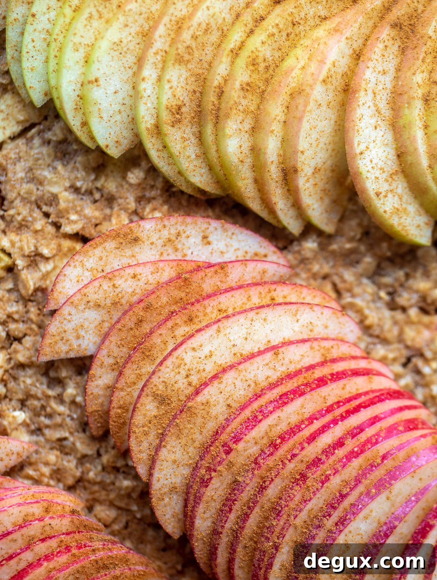 Apple-Cinnamon Baked Oatmeal Recipe for Cozy Mornings 5 sliced apples with cinnamon