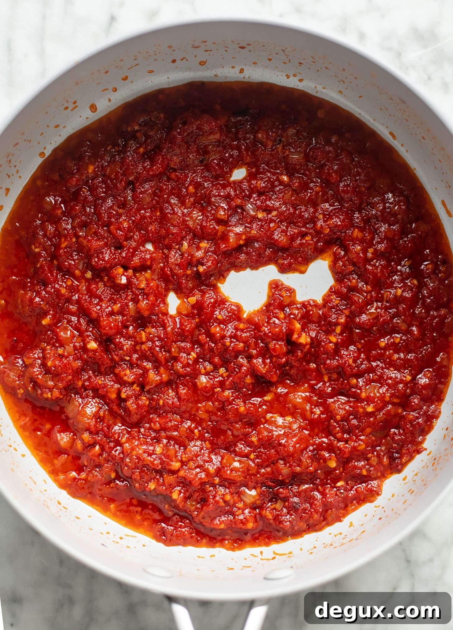 vodka sauce in a skillet