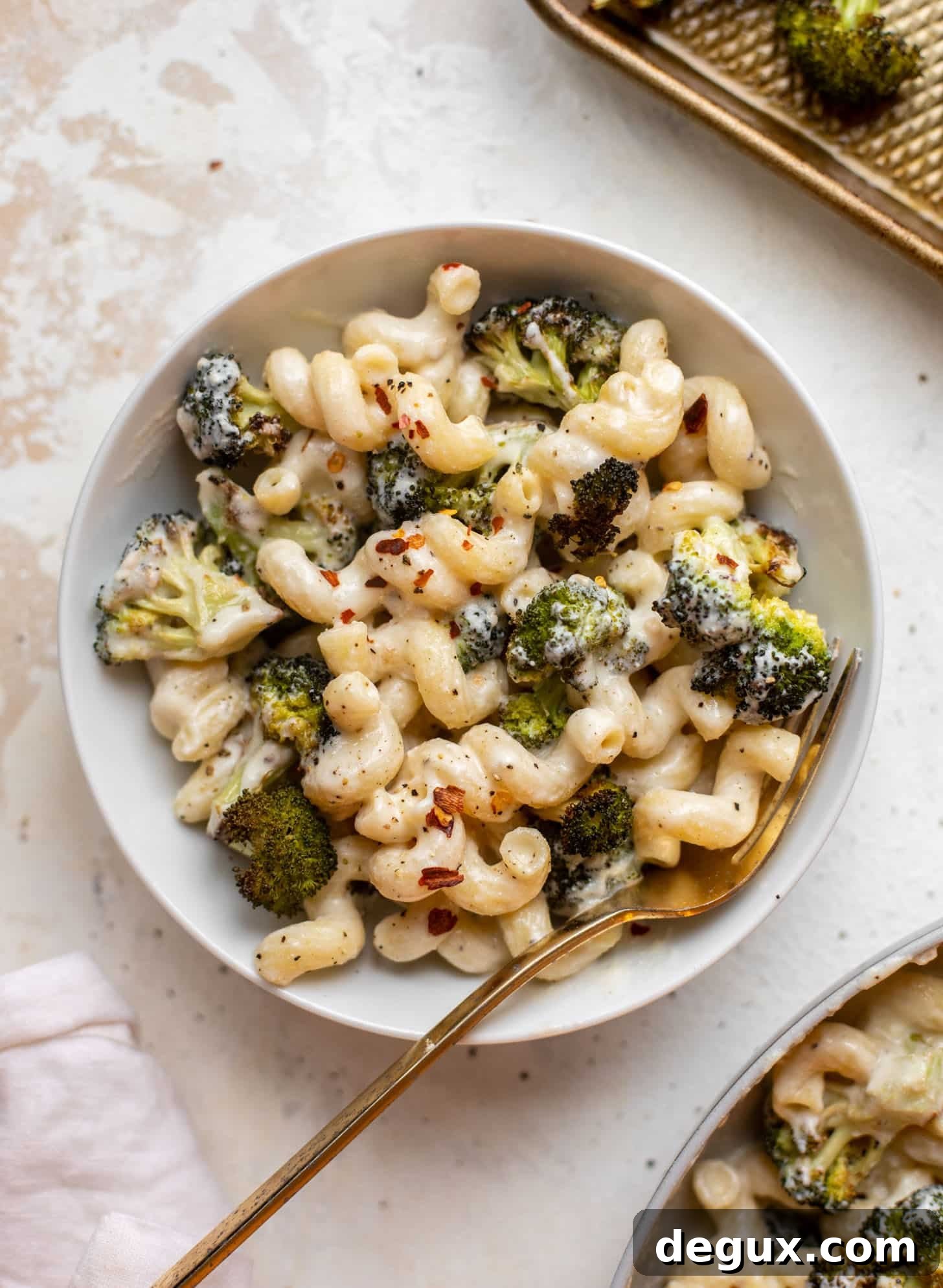 skillet ricotta pasta with roasted broccoli