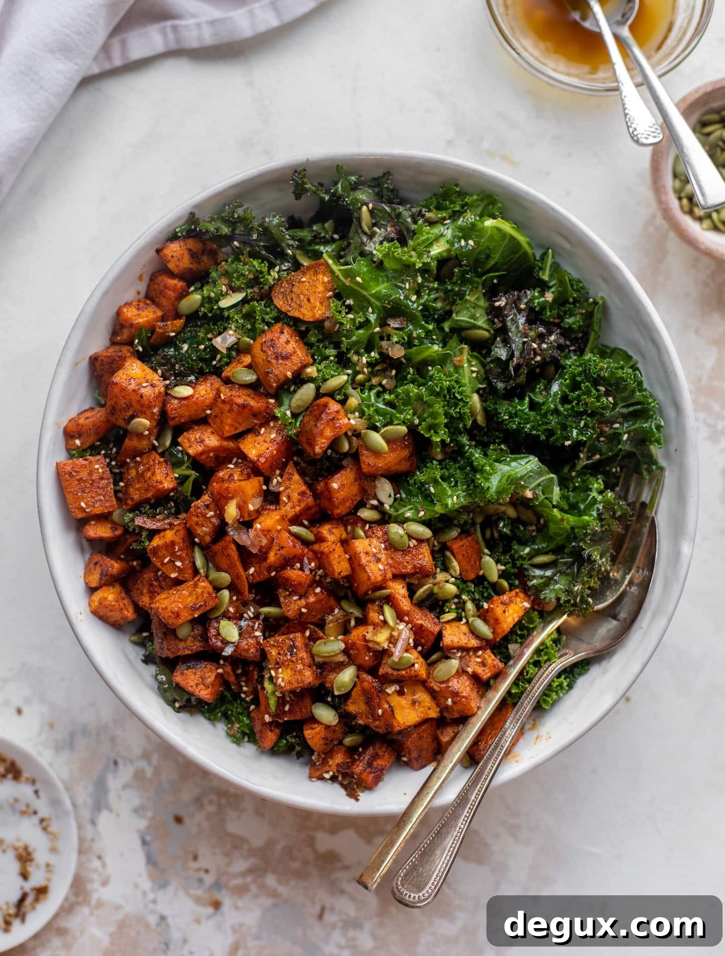 Smoky Sweet Potato & Kale Salad with Spicy Ginger Dressing 9 smoky sweet potato kale salad with hot ginger dressing
