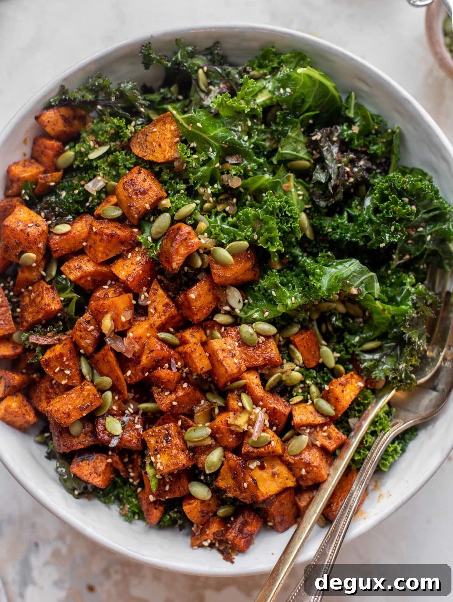 Smoky Sweet Potato & Kale Salad with Spicy Ginger Dressing 7 smoky sweet potato kale salad with hot ginger dressing