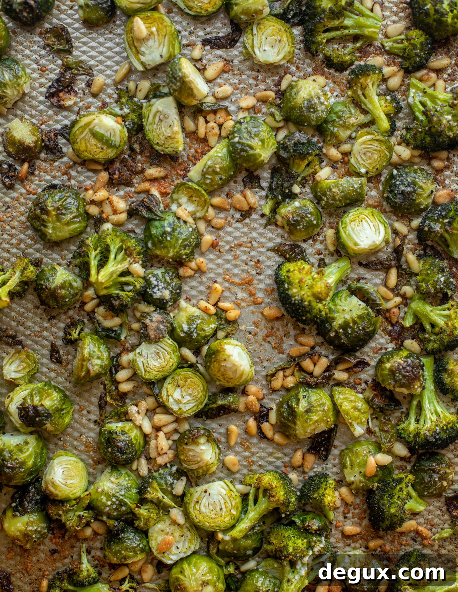 Sticky Pomegranate Salmon with Roasted Brussels Sprouts & Broccoli 6 roasted parmesan broccoli and brussels sprouts