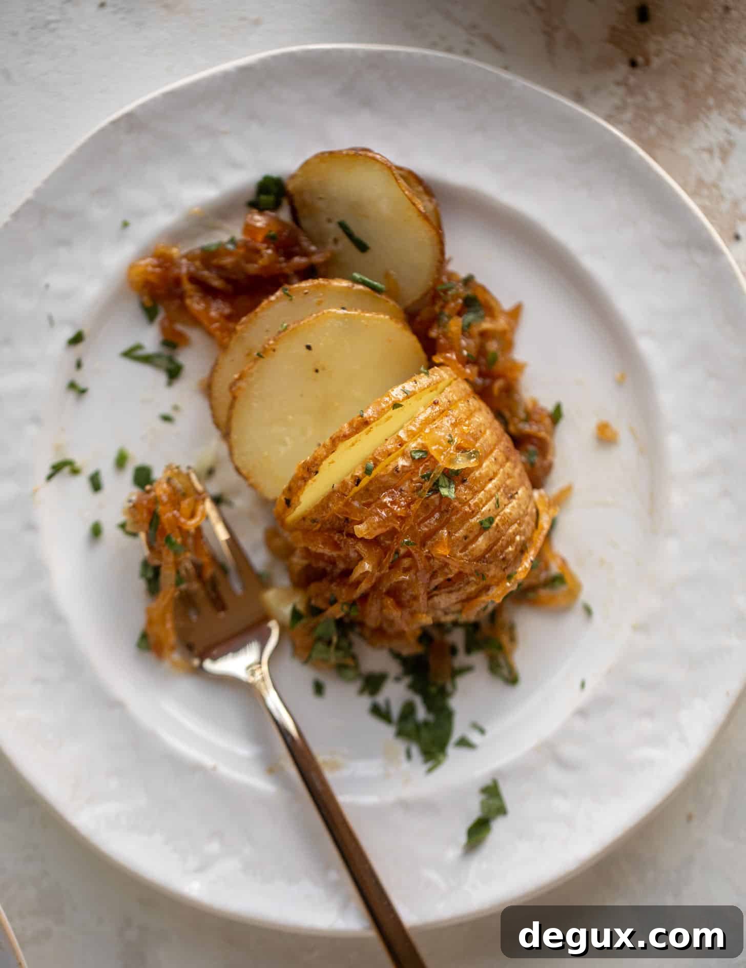garlic brown butter hasselback potatoes