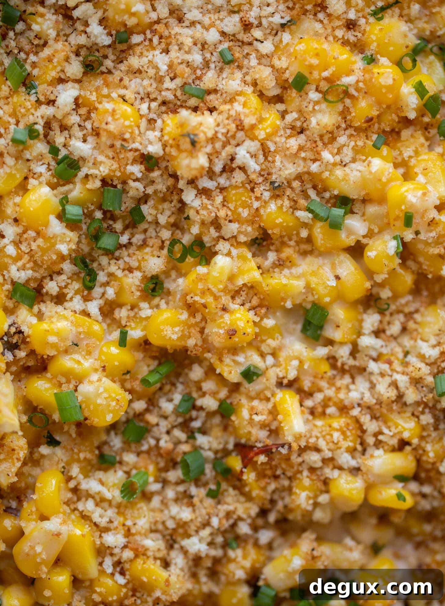 Chipotle Creamed Corn with Crispy Garlic Breadcrumbs 6 chipotle creamed corn up close