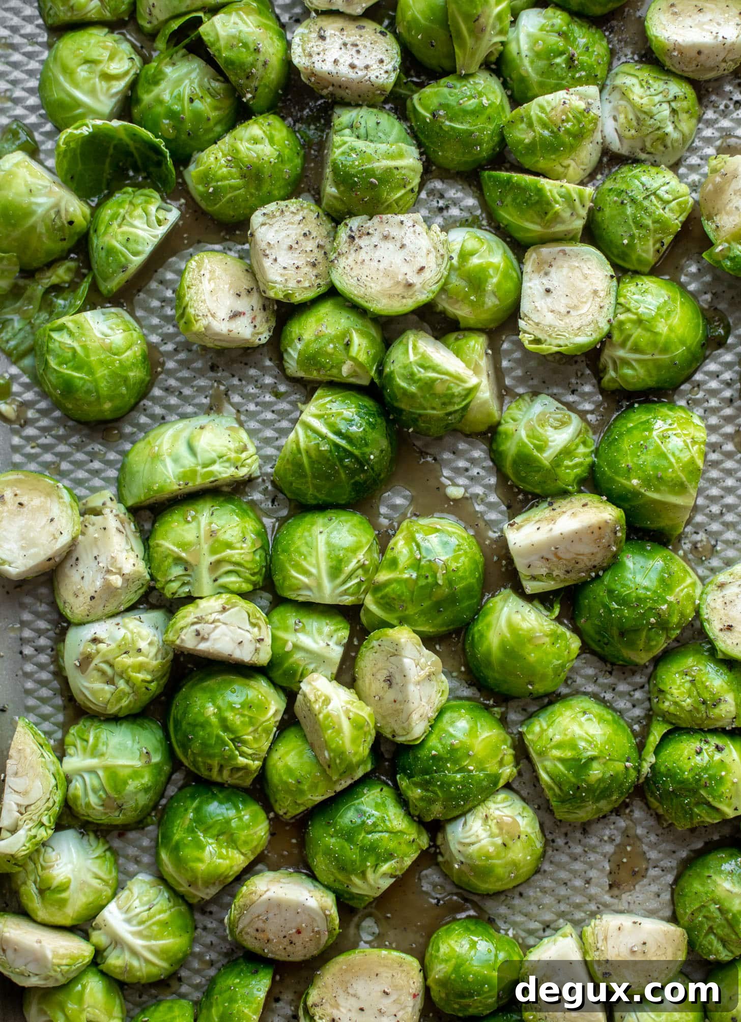 brussels sprouts on a pan