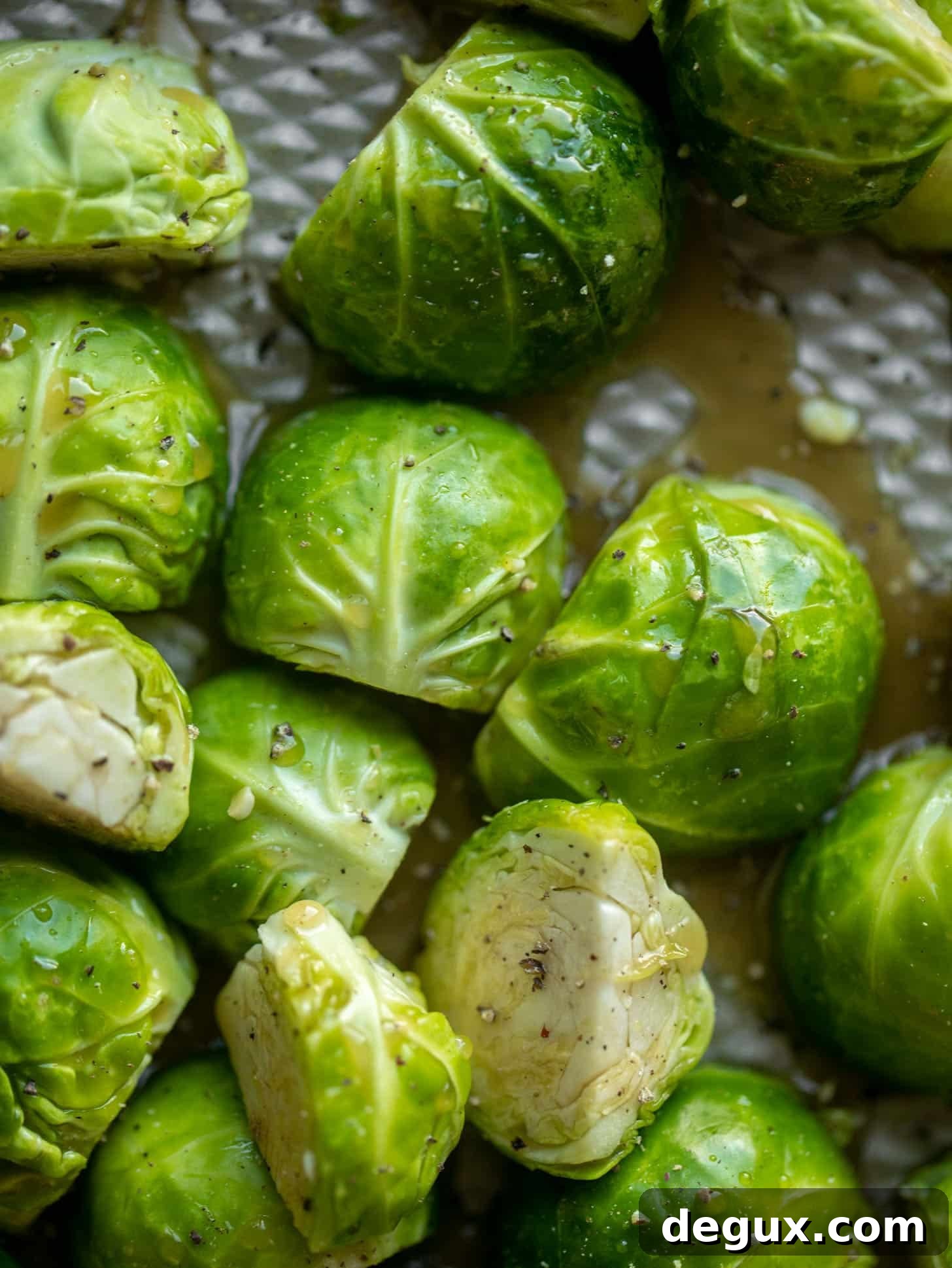 brussels sprouts on a pan