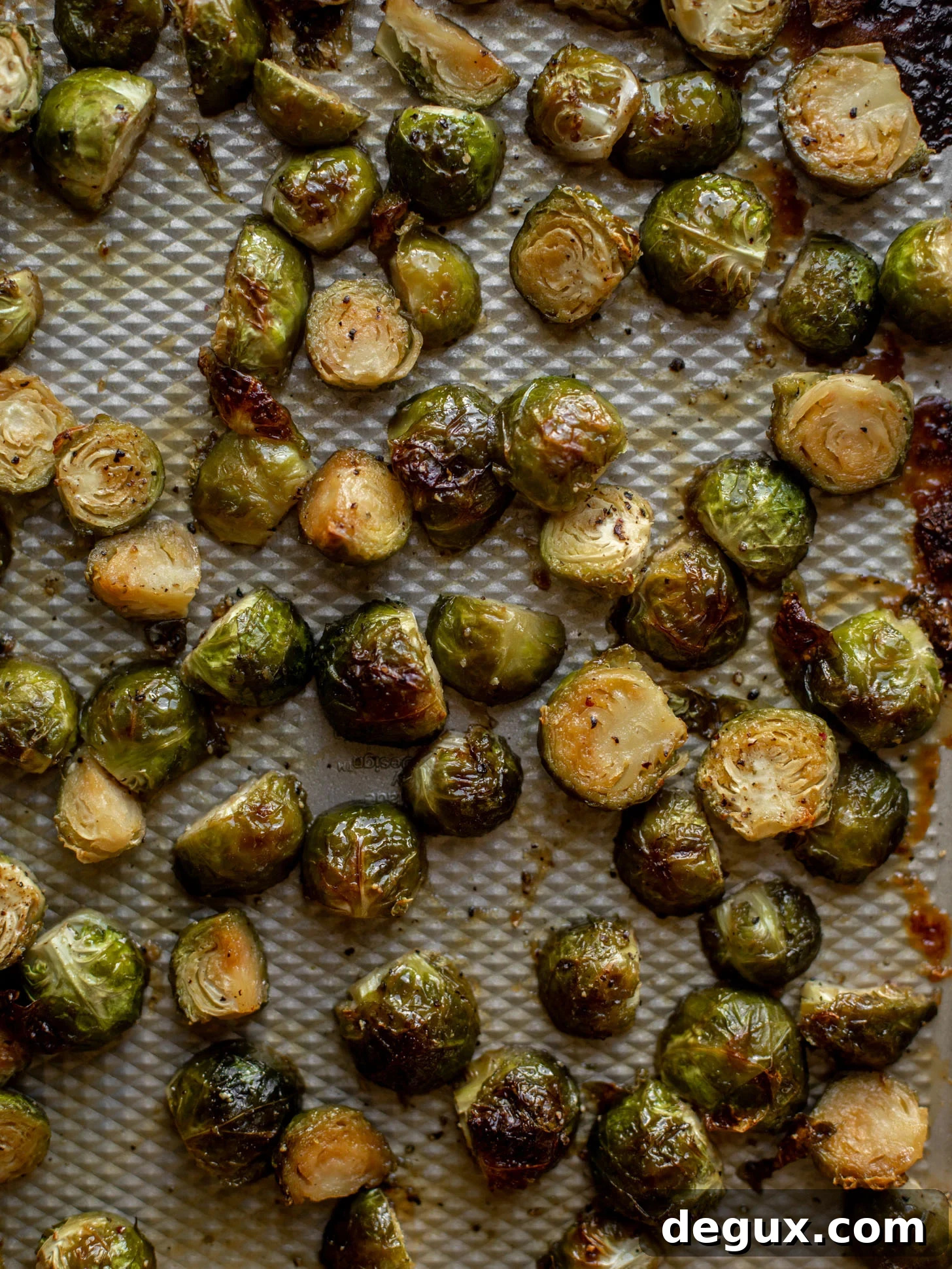 roasted brussels on a pan