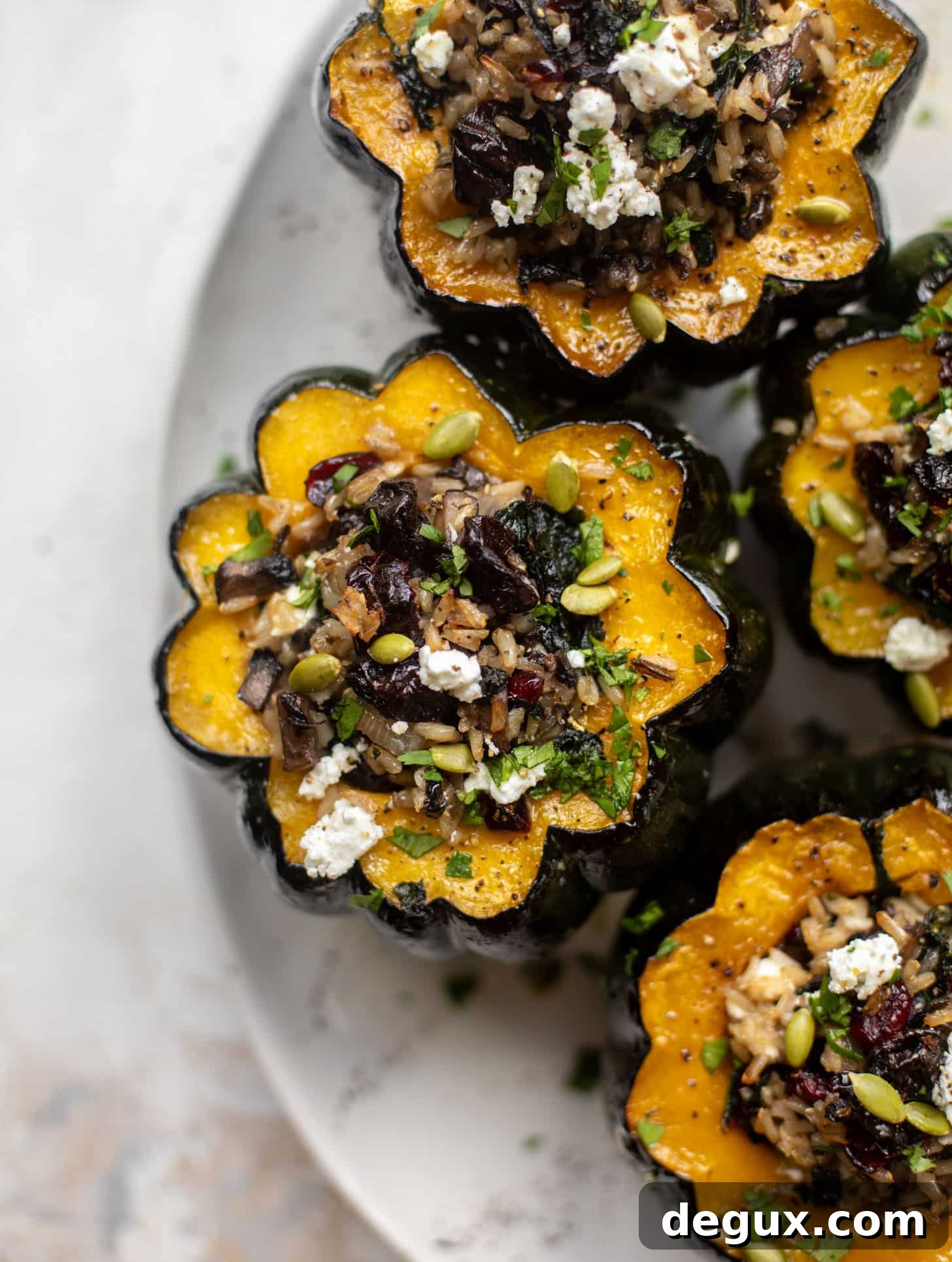 Cranberry and Goat Cheese Stuffed Acorn Squash Recipe 5 stuffed acorn squash