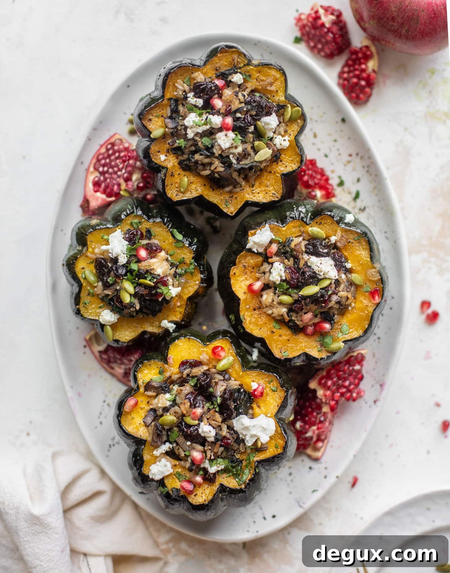 Cranberry and Goat Cheese Stuffed Acorn Squash Recipe 8 stuffed acorn squash
