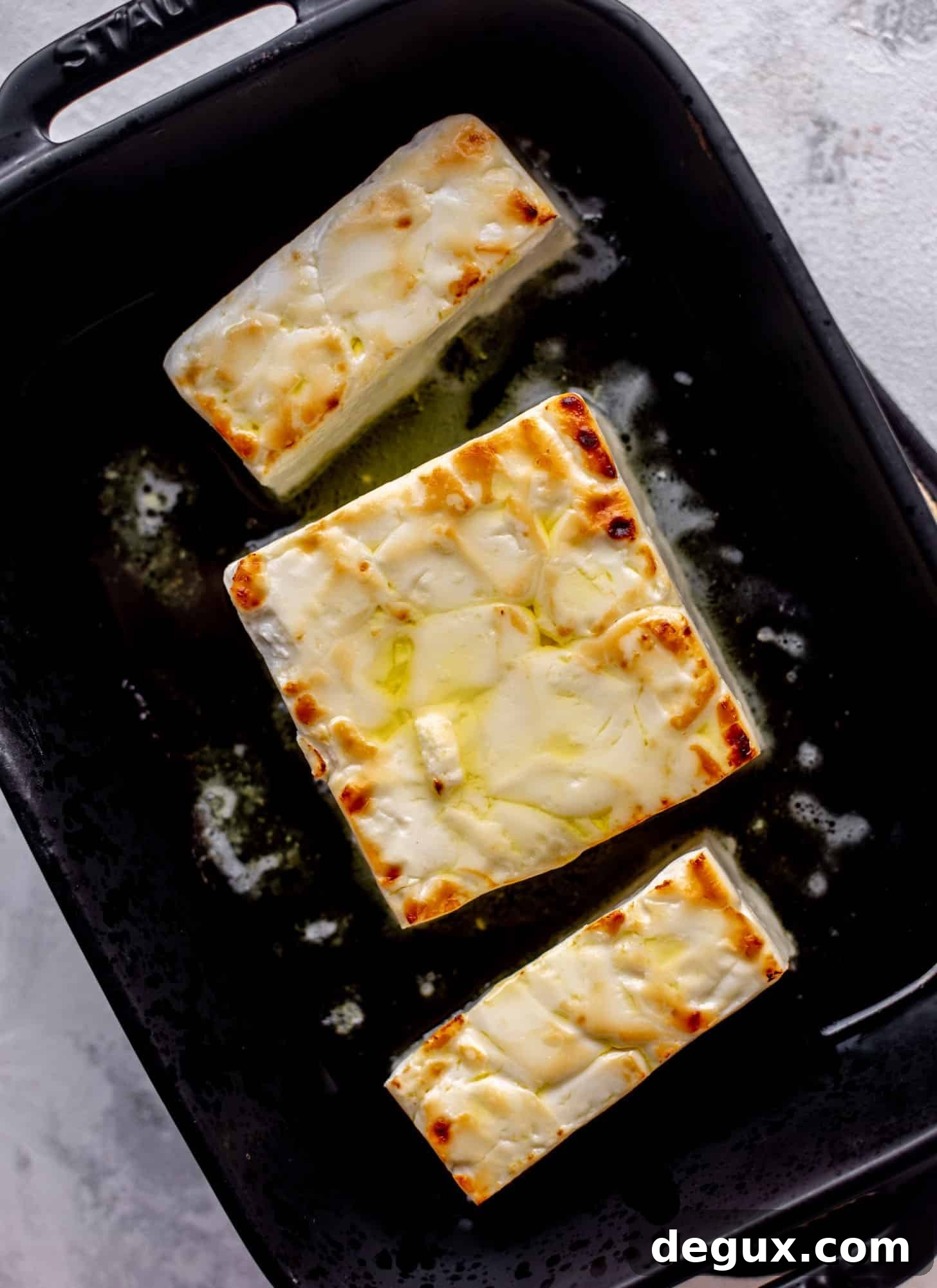 feta cheese in baking dish