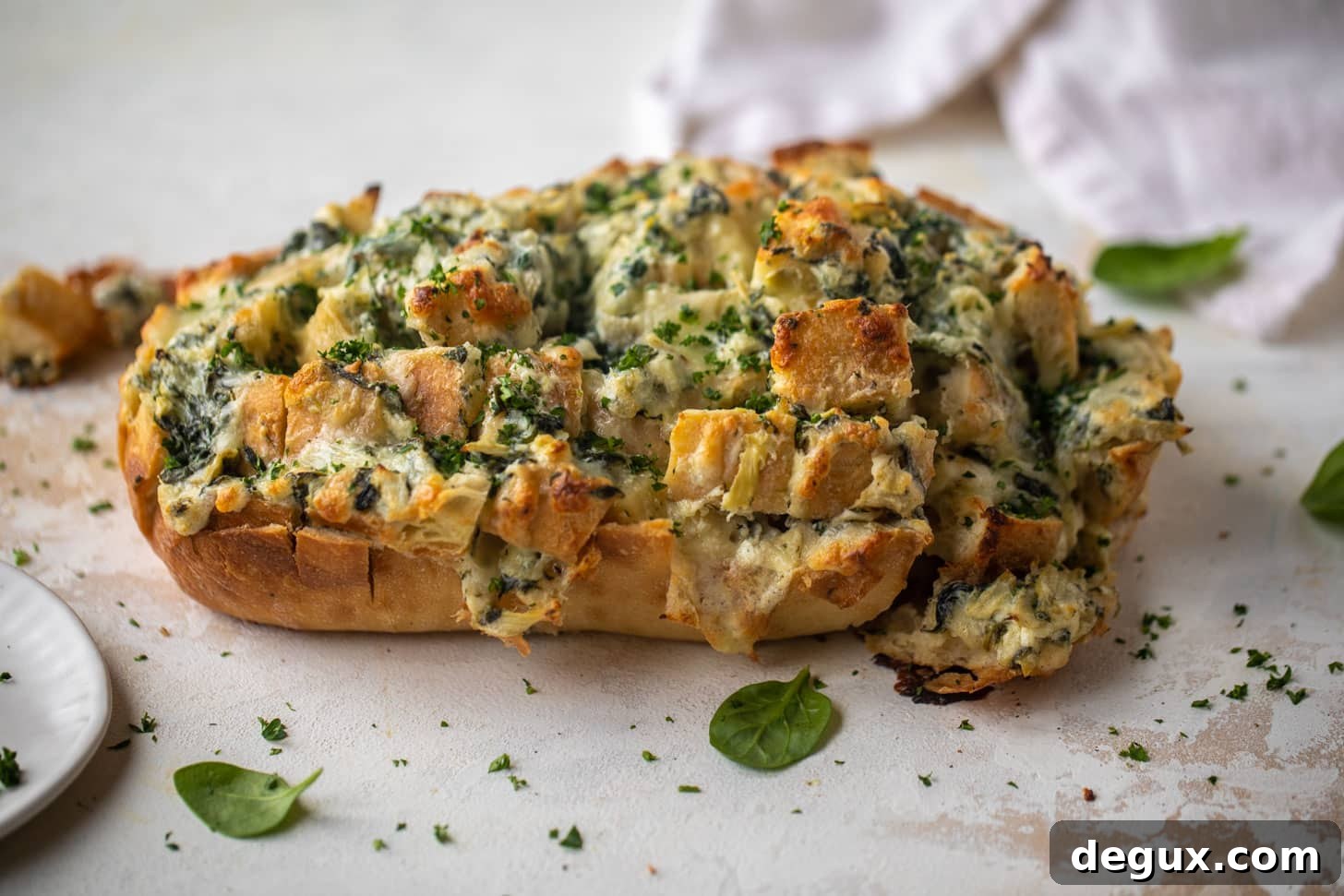 spinach artichoke pull apart bread
