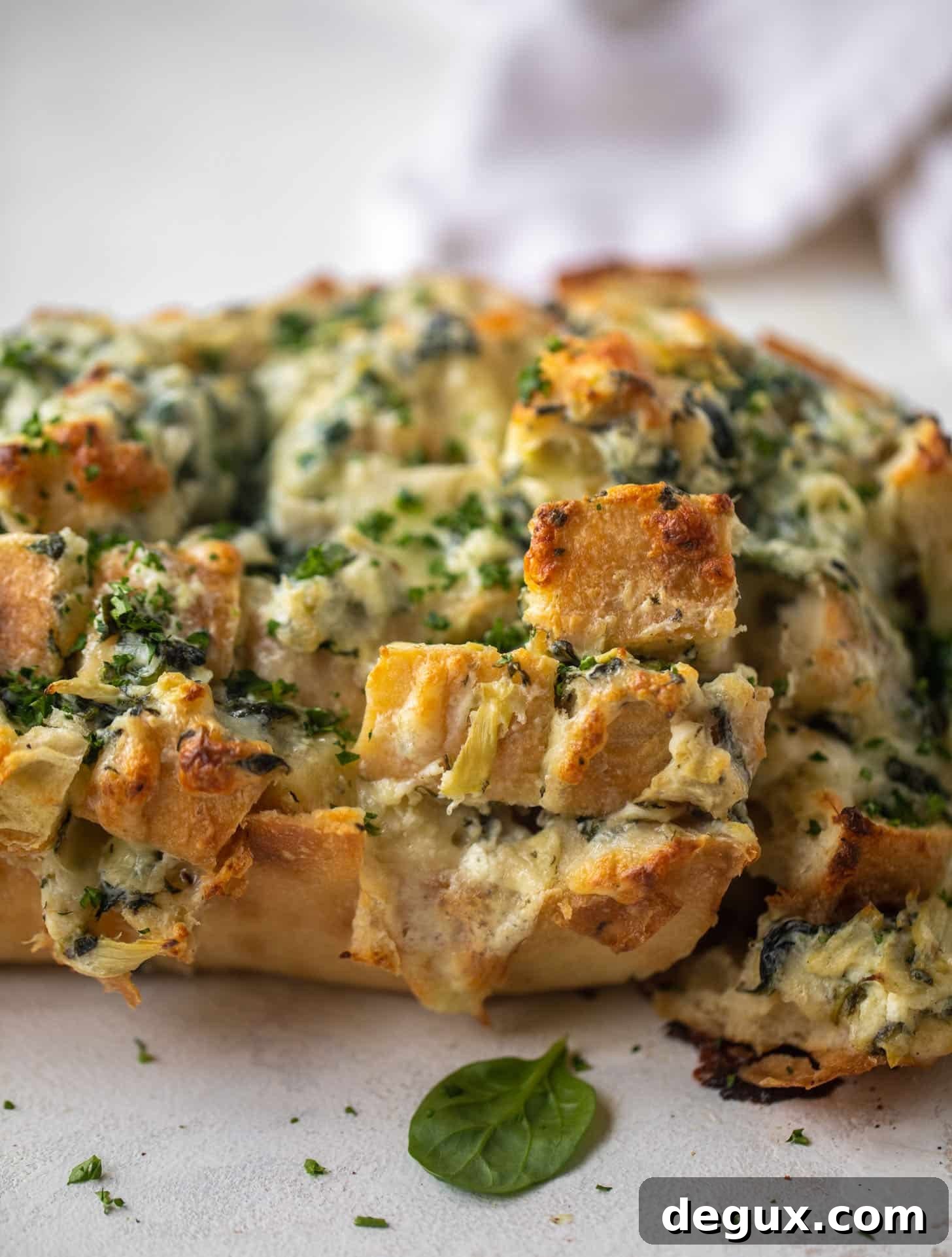 spinach artichoke pull apart bread
