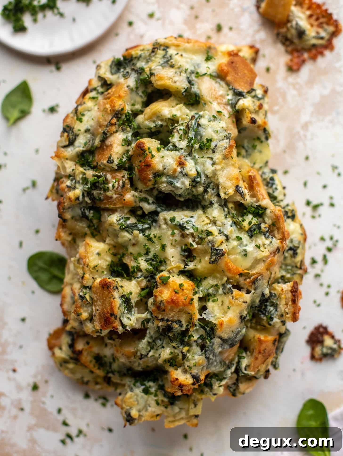 spinach artichoke pull apart bread
