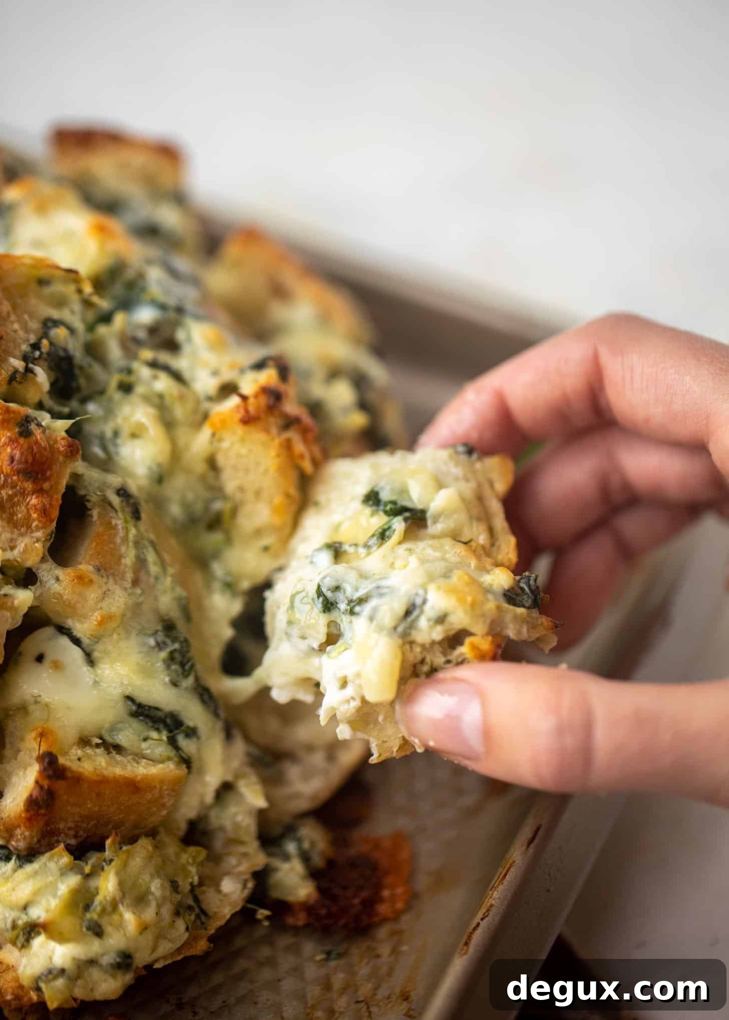 spinach artichoke pull apart bread