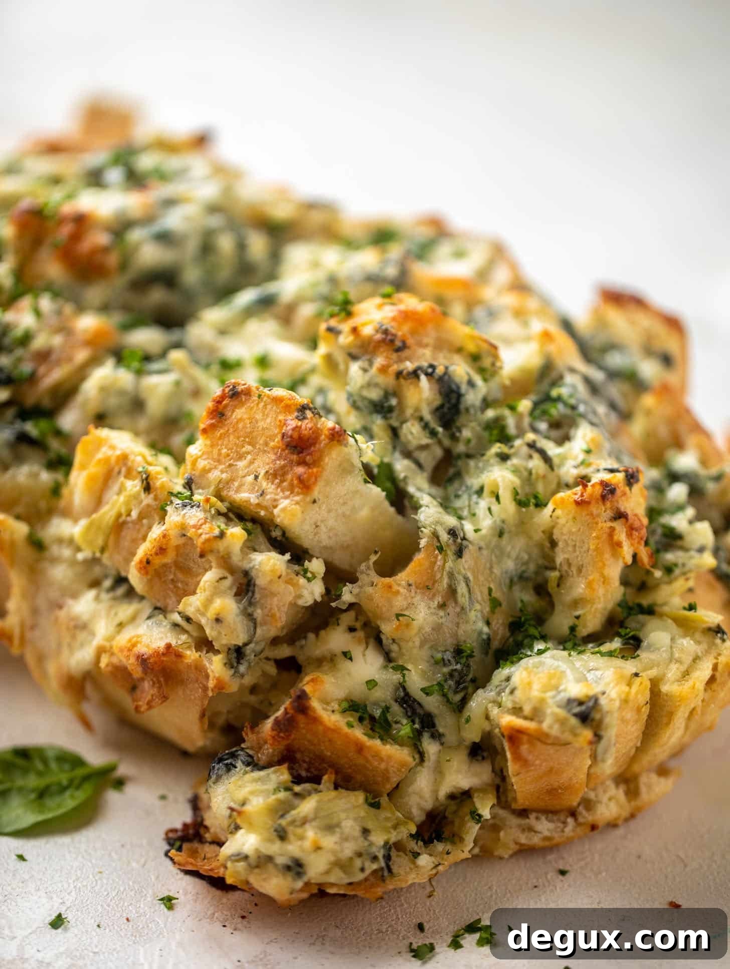 spinach artichoke pull apart bread