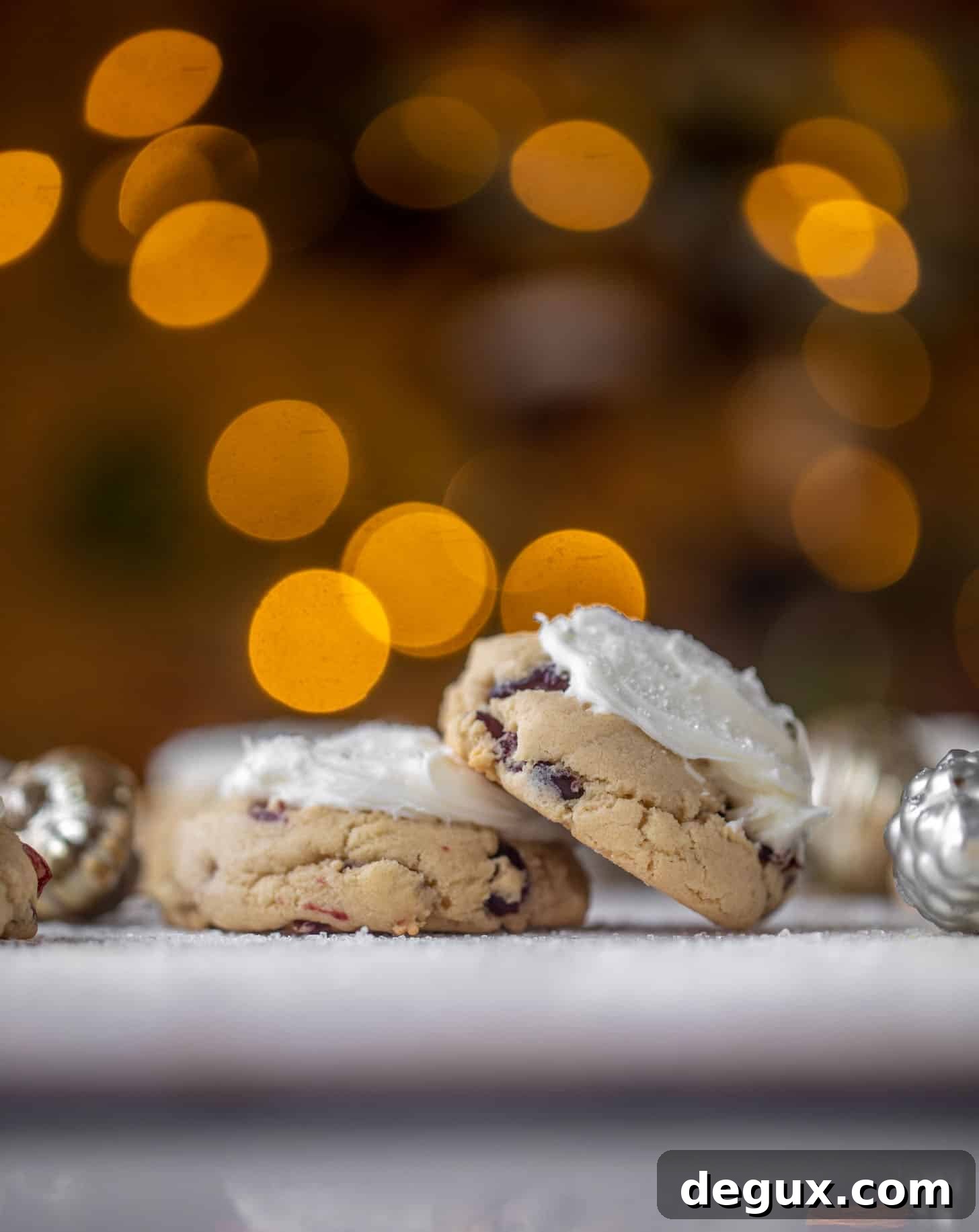 cranberry drop cookies with cream cheese frosting