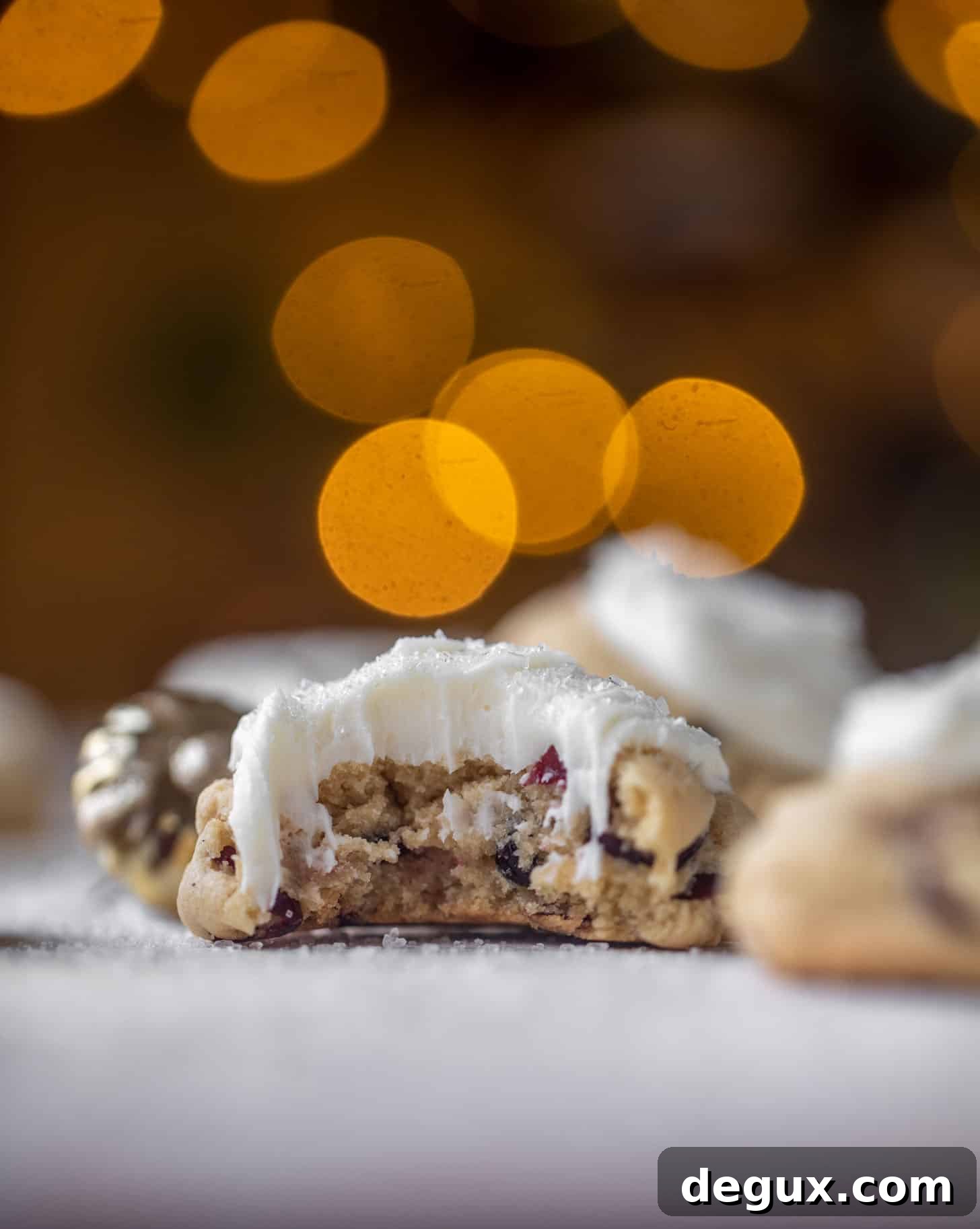 cranberry drop cookies with cream cheese frosting