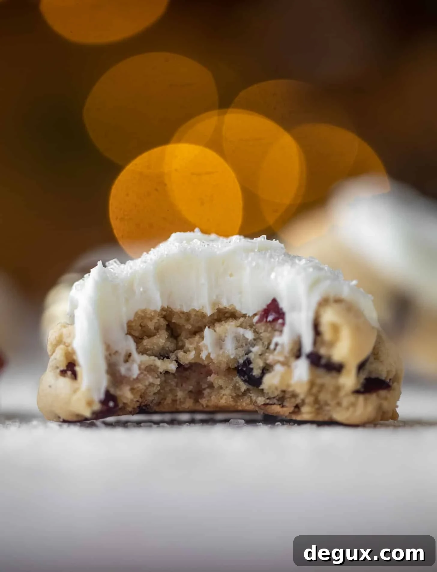 cranberry drop cookies with cream cheese frosting