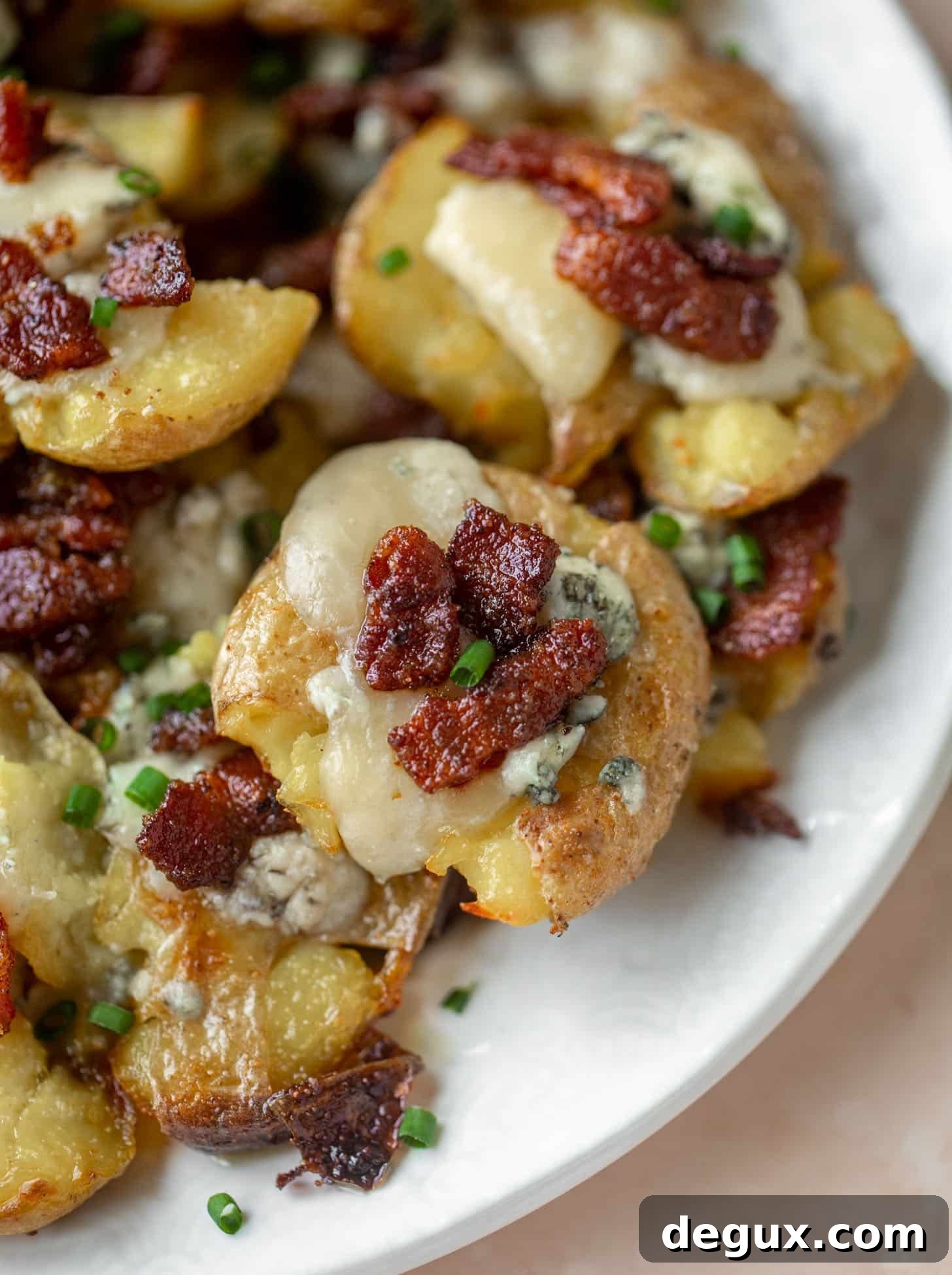 chipotle bacon blue cheese smashed potatoes