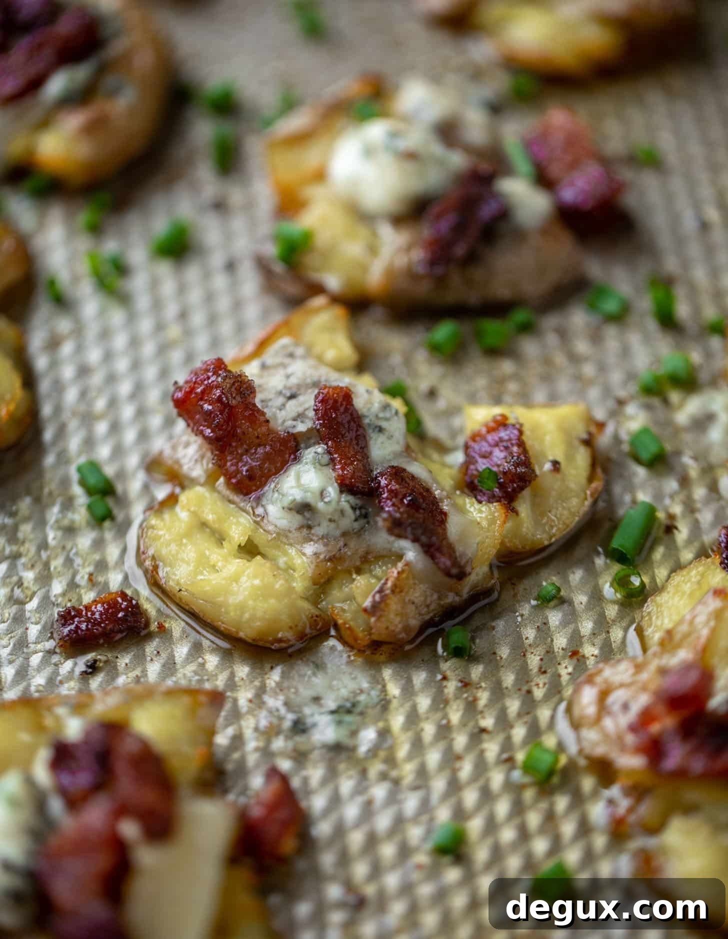 chipotle bacon blue cheese smashed potatoes