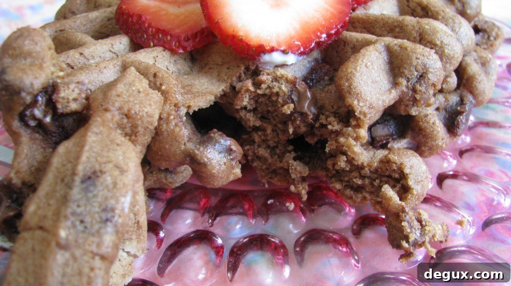 Stack of chocolate waffles