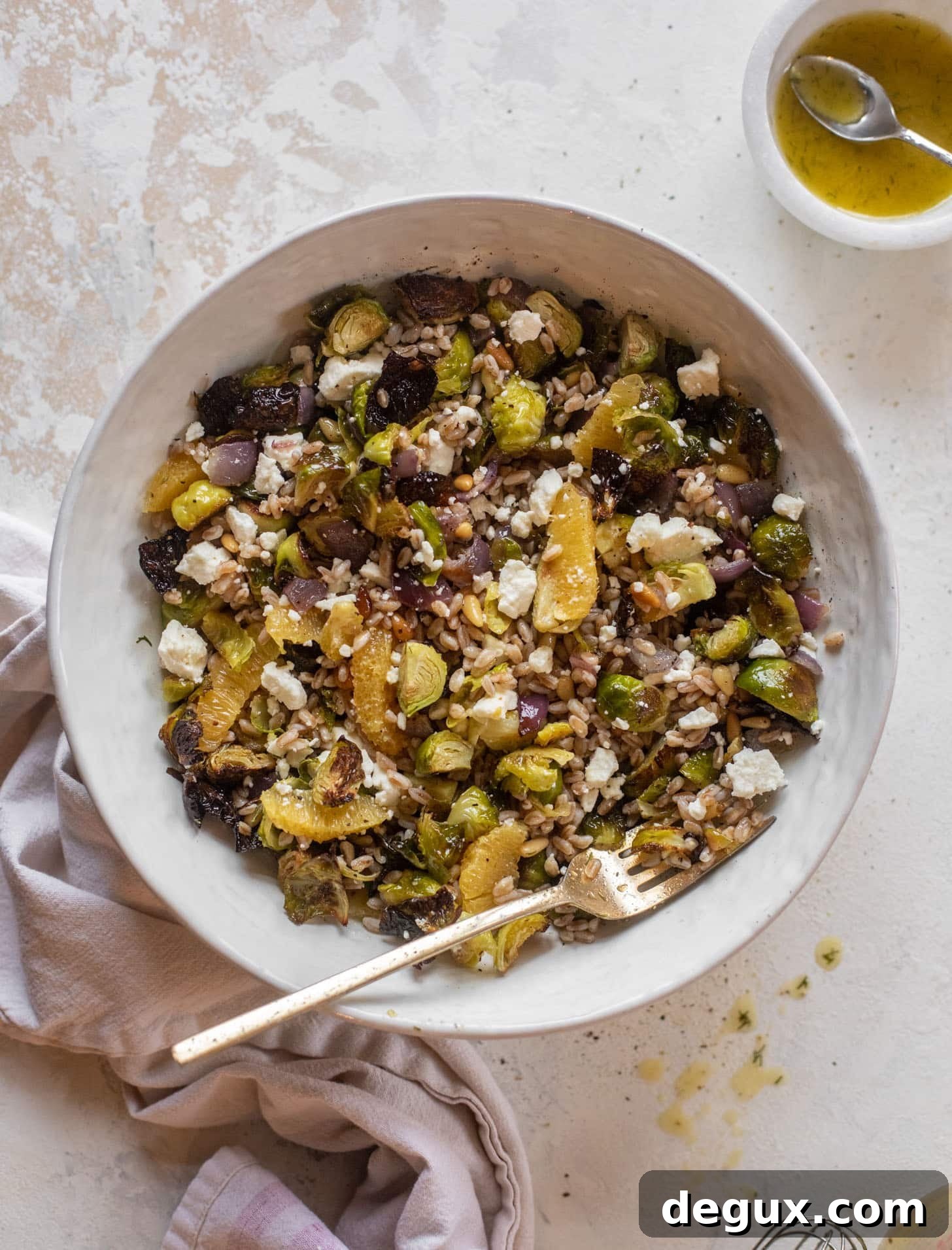 brussels sprouts farro bowl