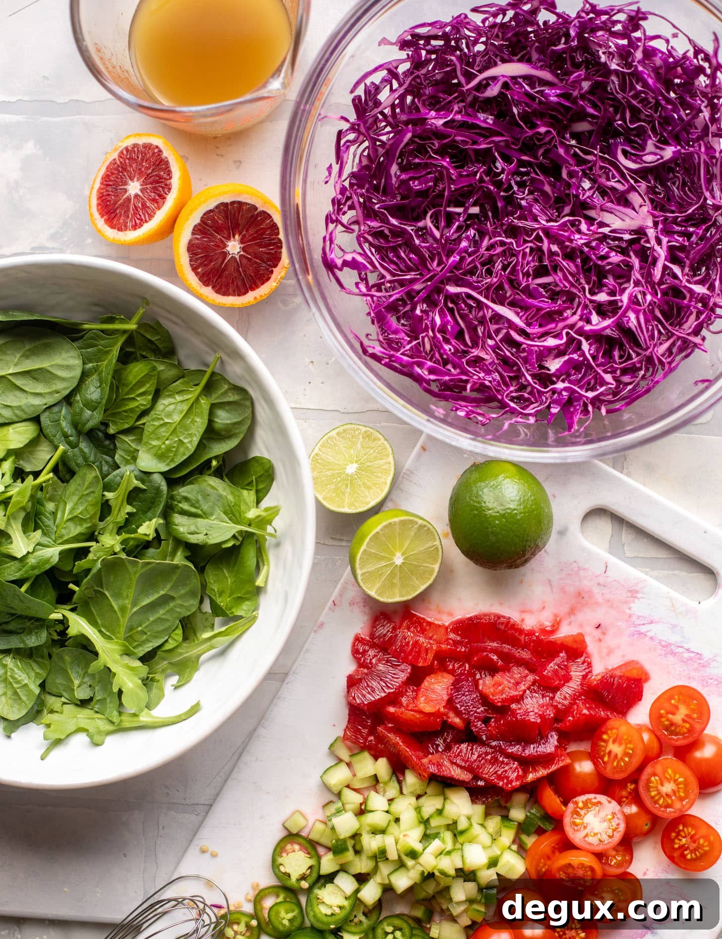 red cabbage and salad mix ins