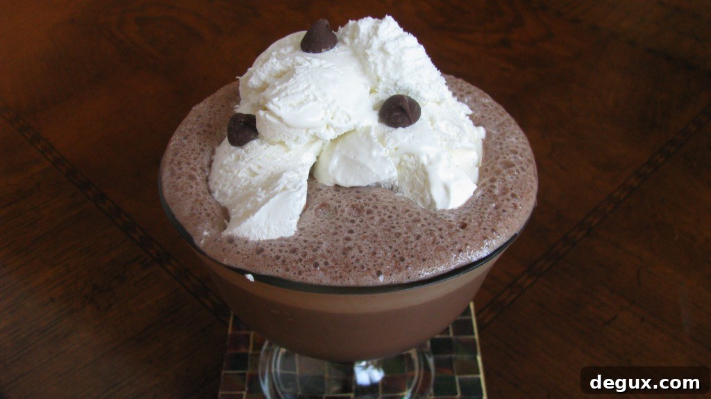Creamy frozen hot chocolate