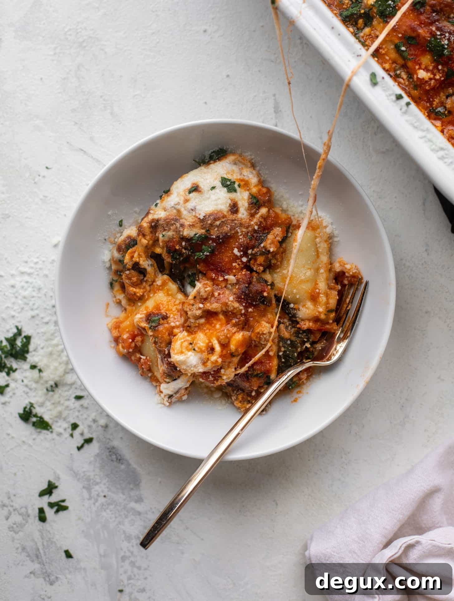 baked ravioli with spinach