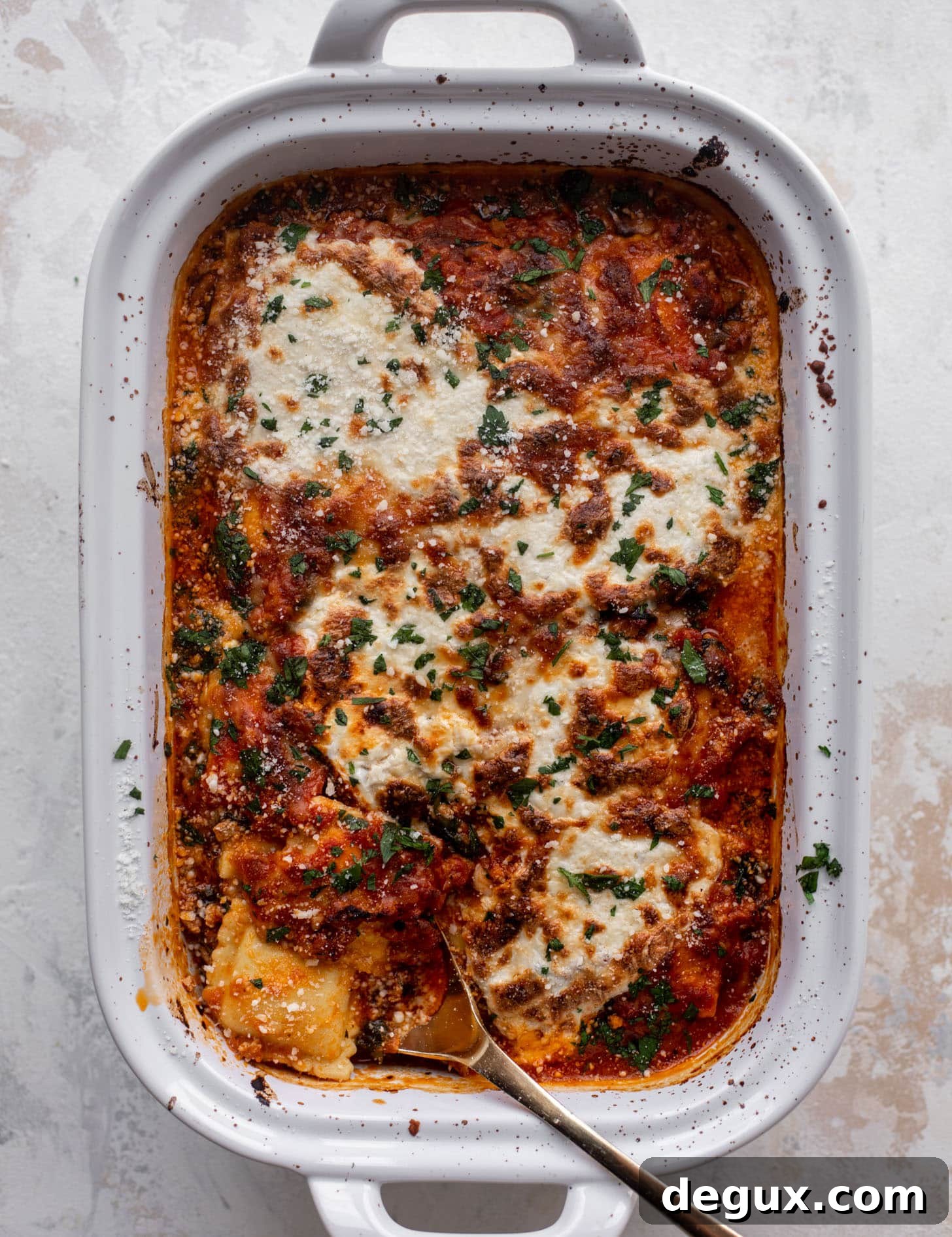 baked ravioli with spinach