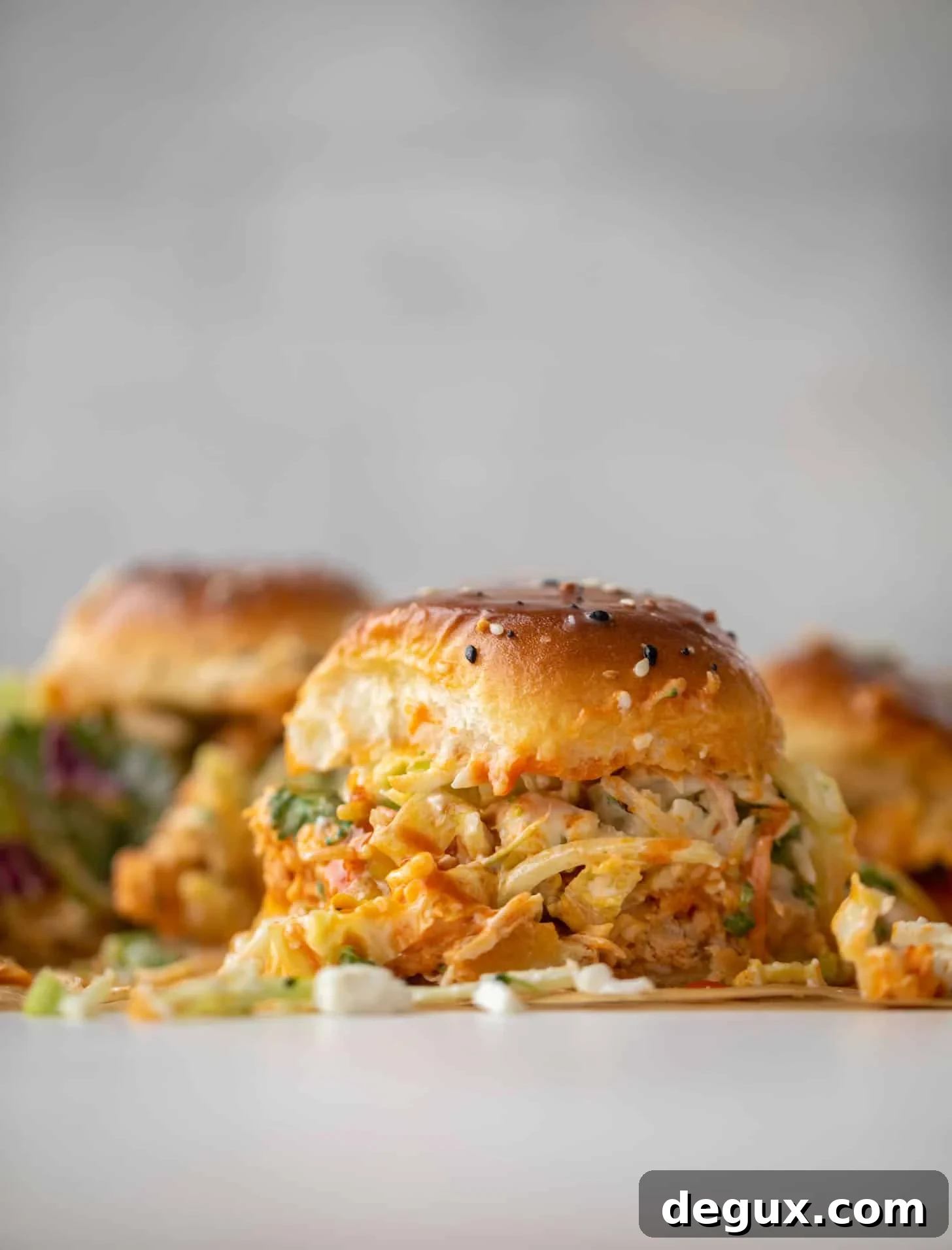Buffalo Chicken Pull-Apart Sliders with Gorgonzola Slaw 11 pull-apart buffalo chicken sliders with gorgonzola slaw