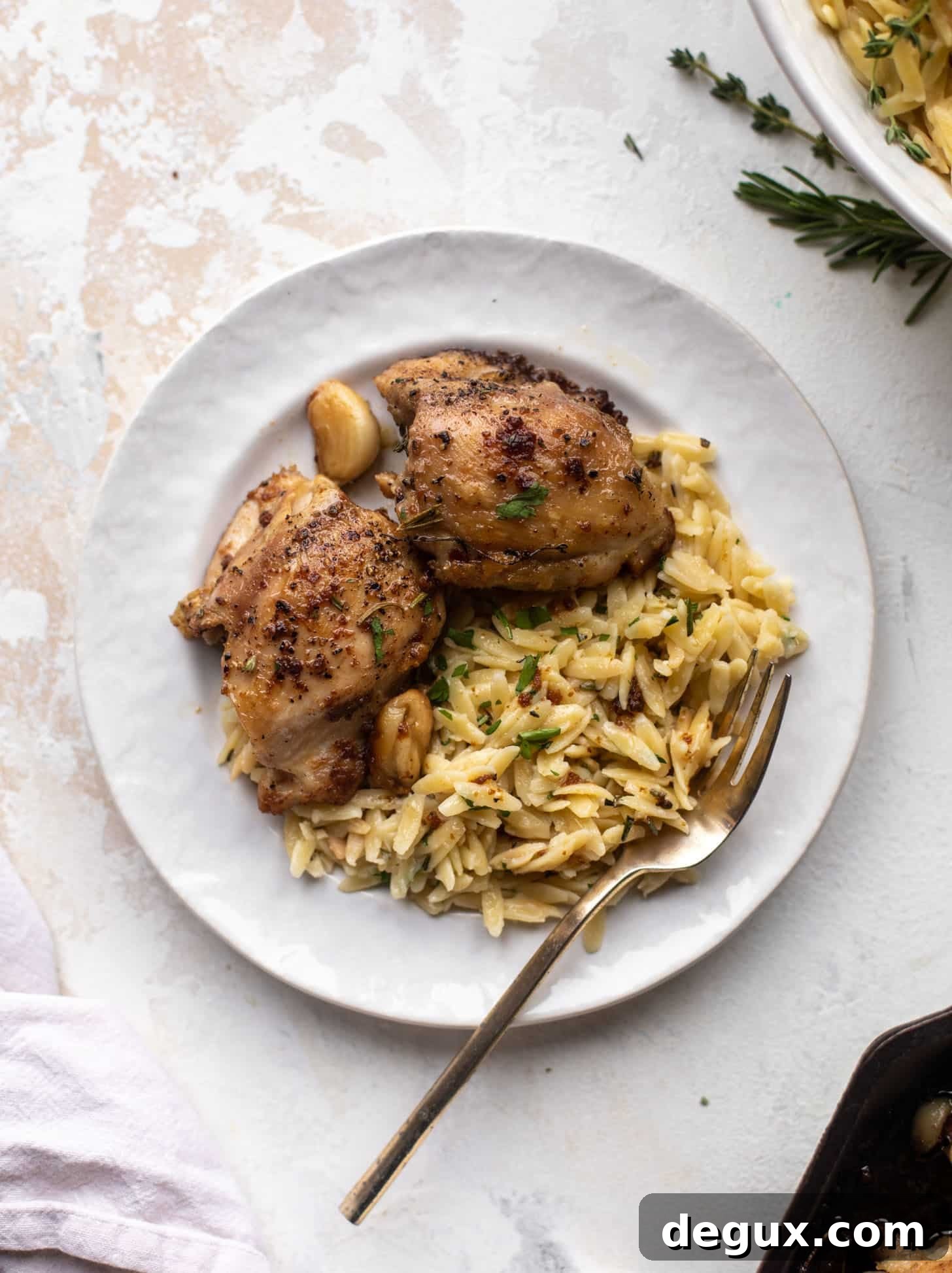 weeknight skillet chicken with parmesan orzo