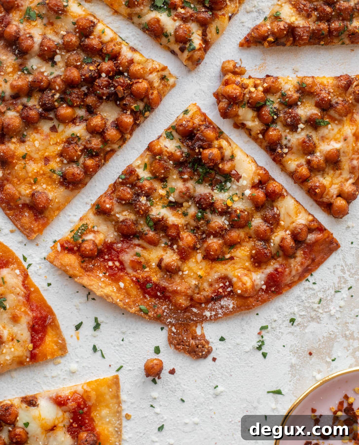 tortilla pizzas with pepperoni chickpeas