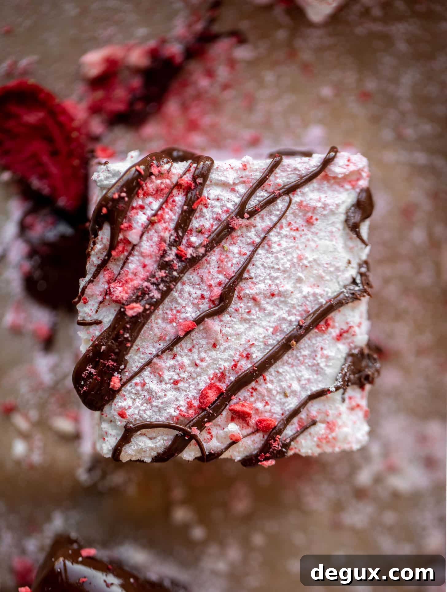 chocolate dipped strawberry swirl marshmallows