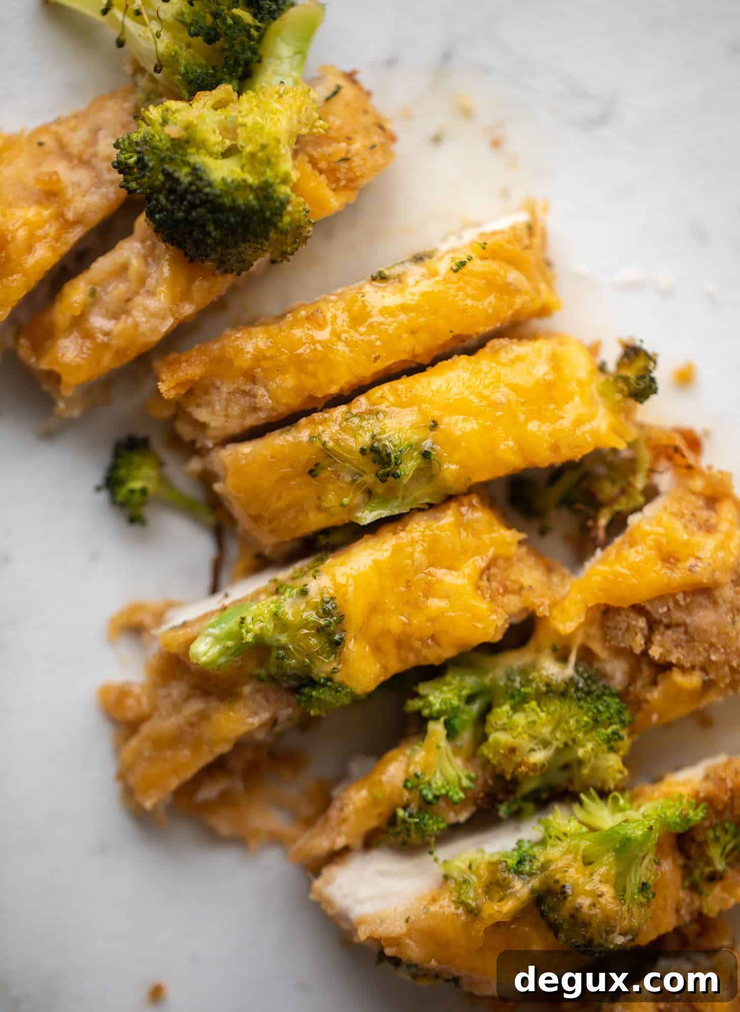 sliced crispy broccoli cheddar melt chicken