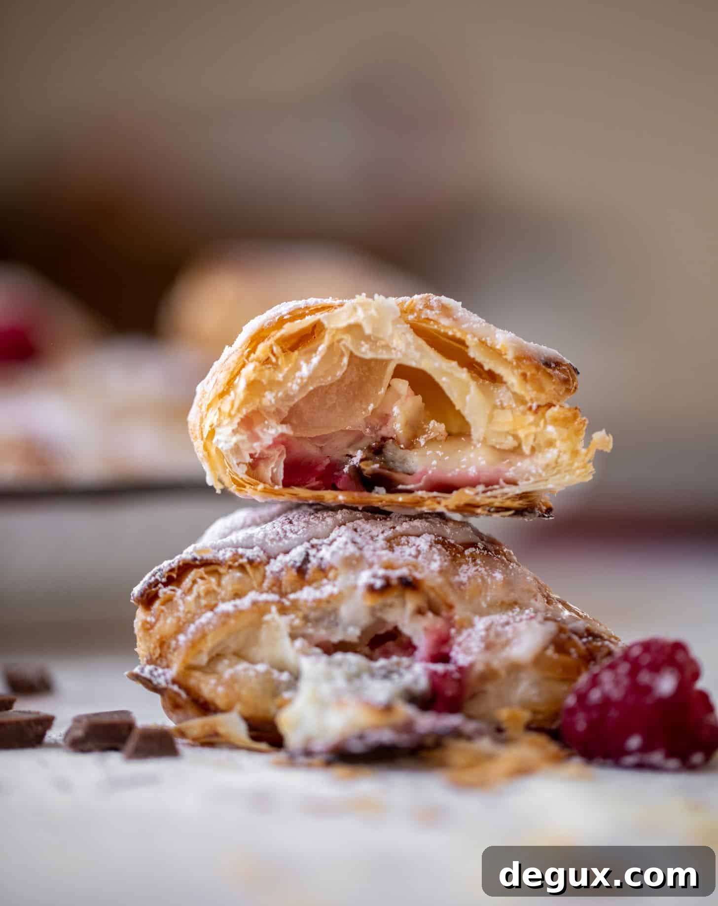 chocolate raspberry cheesecake turnovers