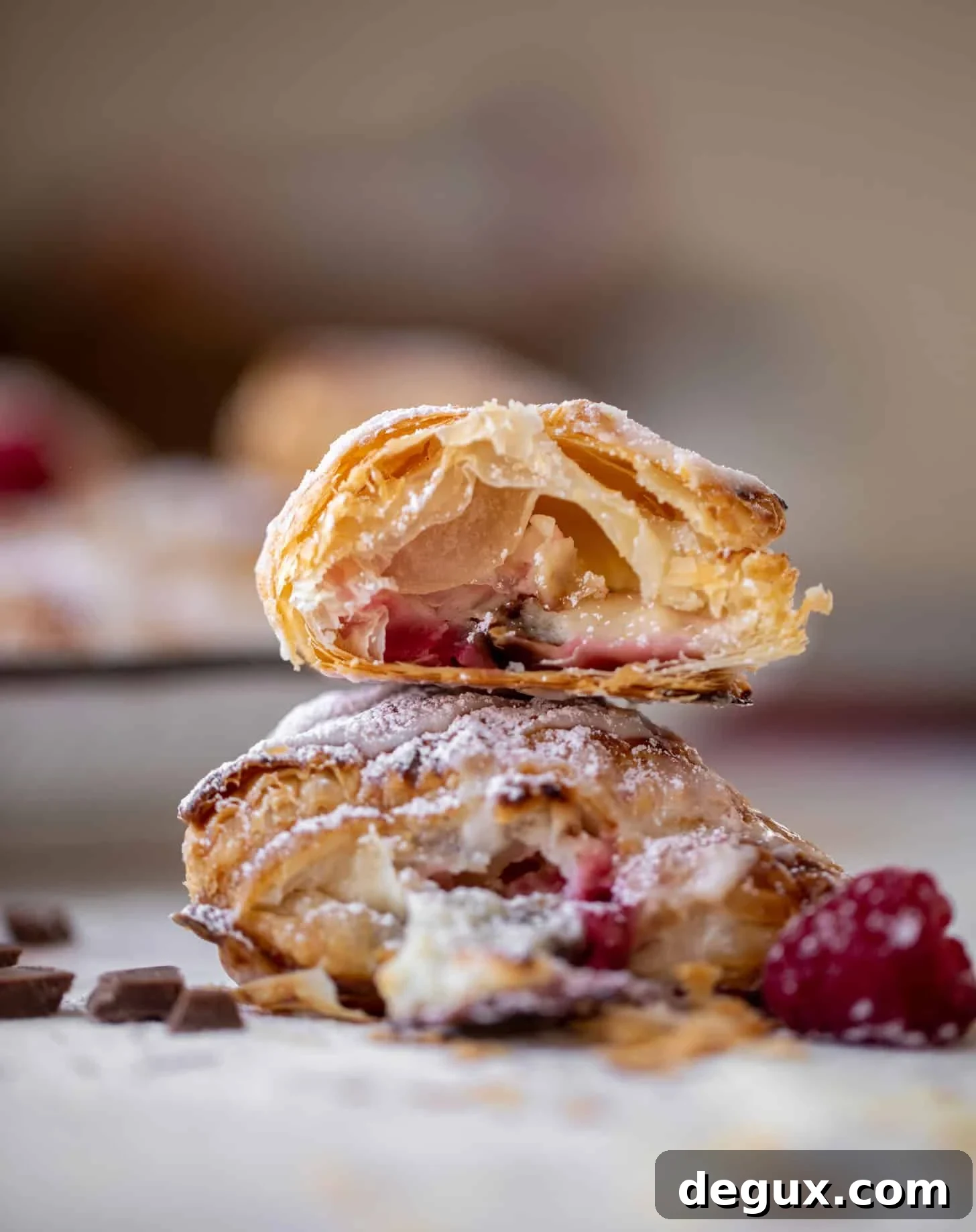 chocolate raspberry cheesecake turnovers